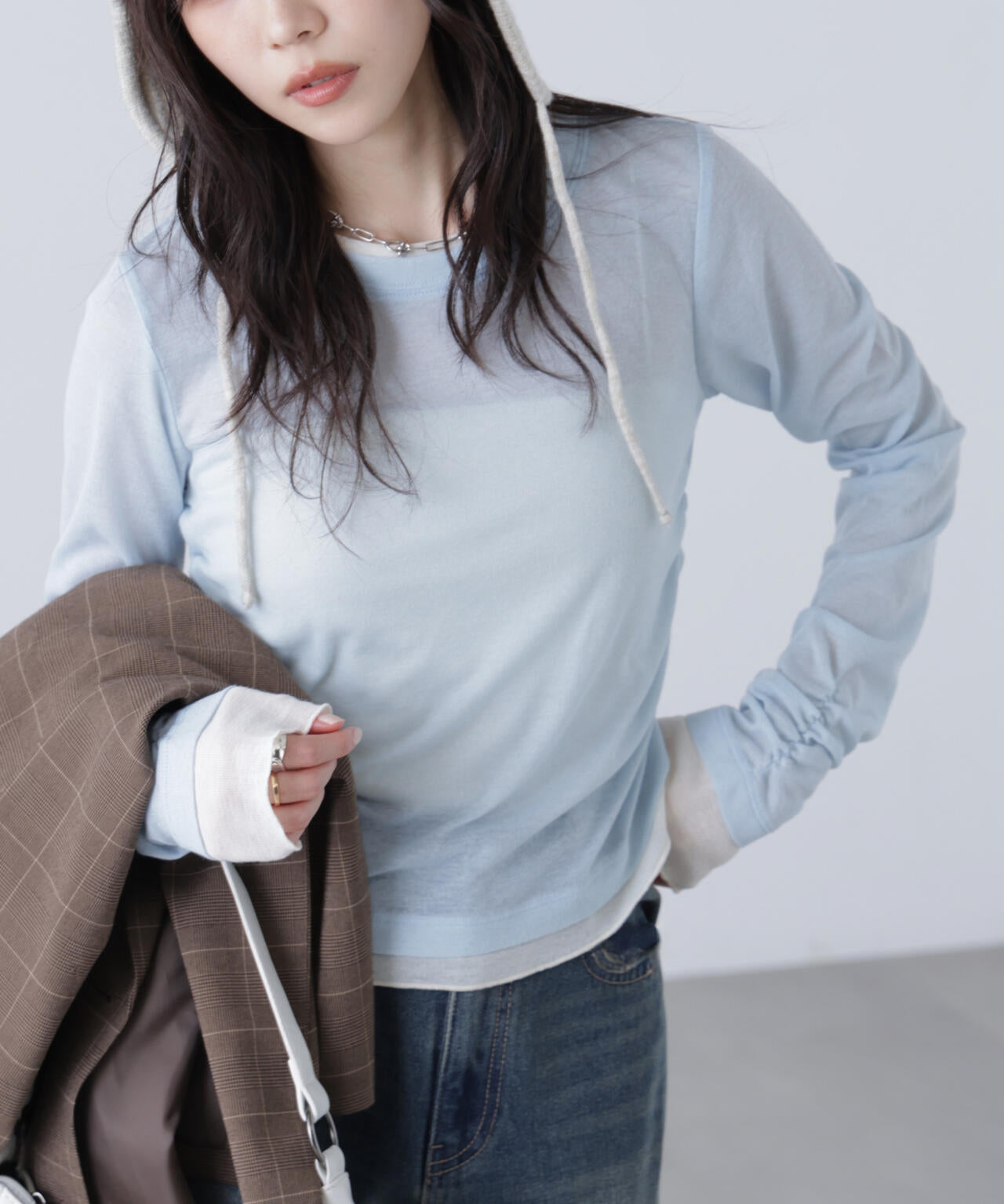 シアーテレコレイヤード風カットソー