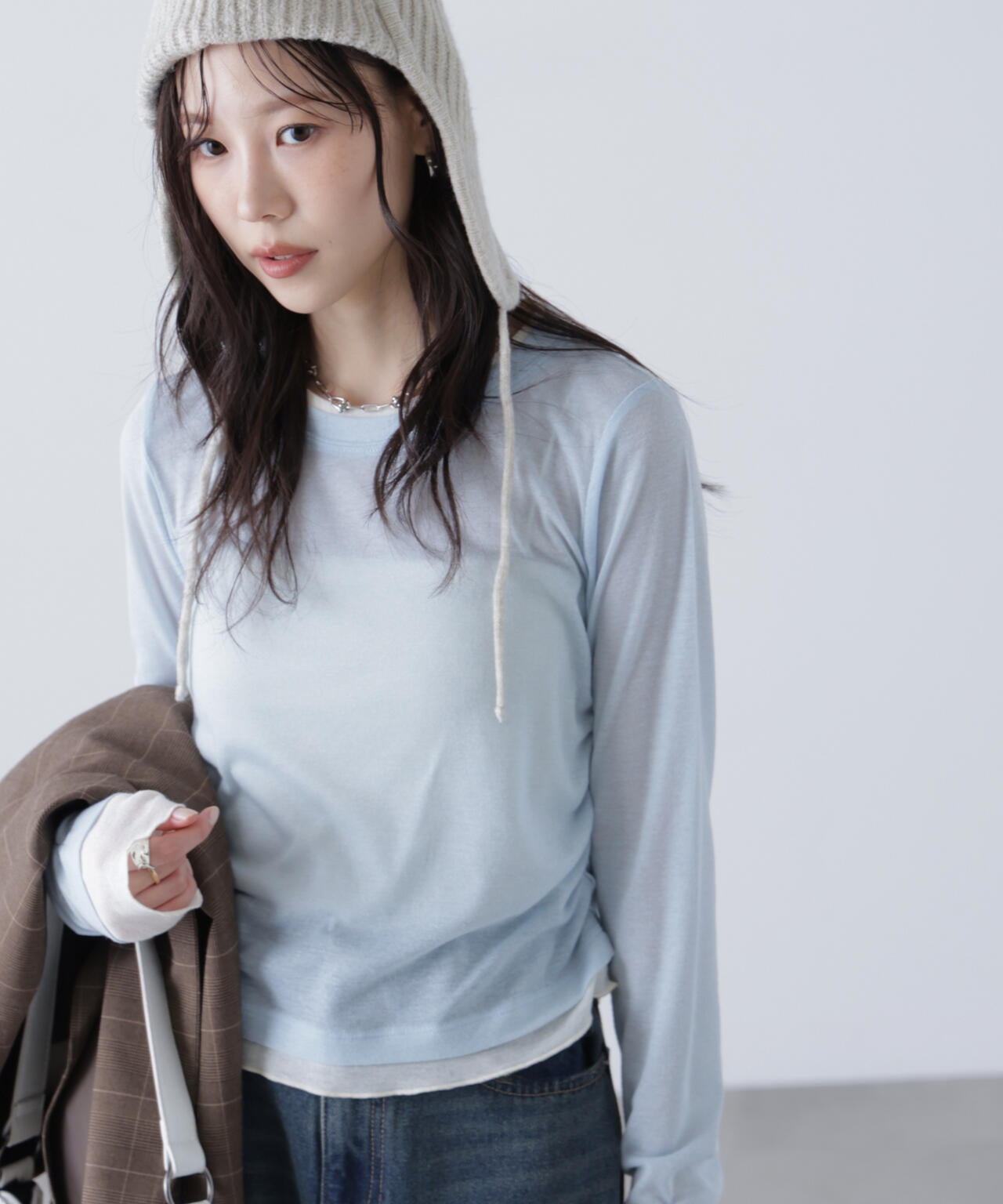 シアーテレコレイヤード風カットソー