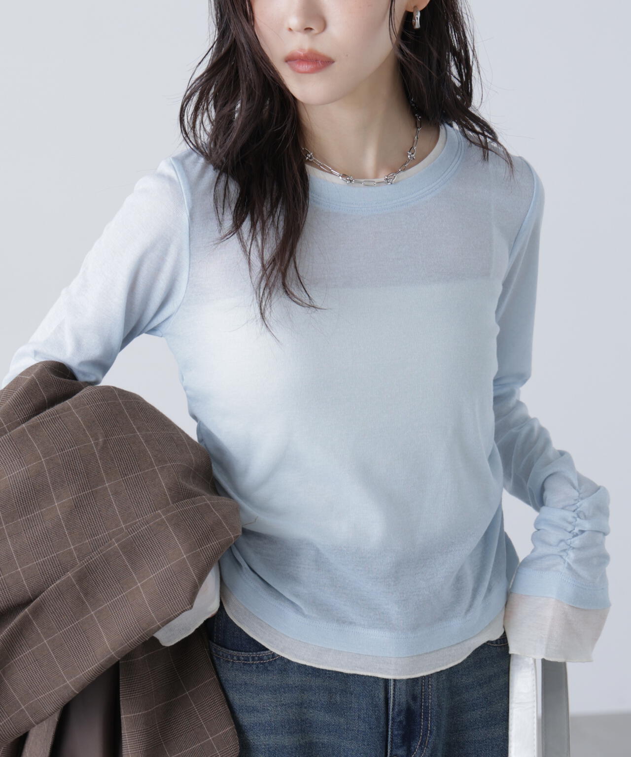 シアーテレコレイヤード風カットソー