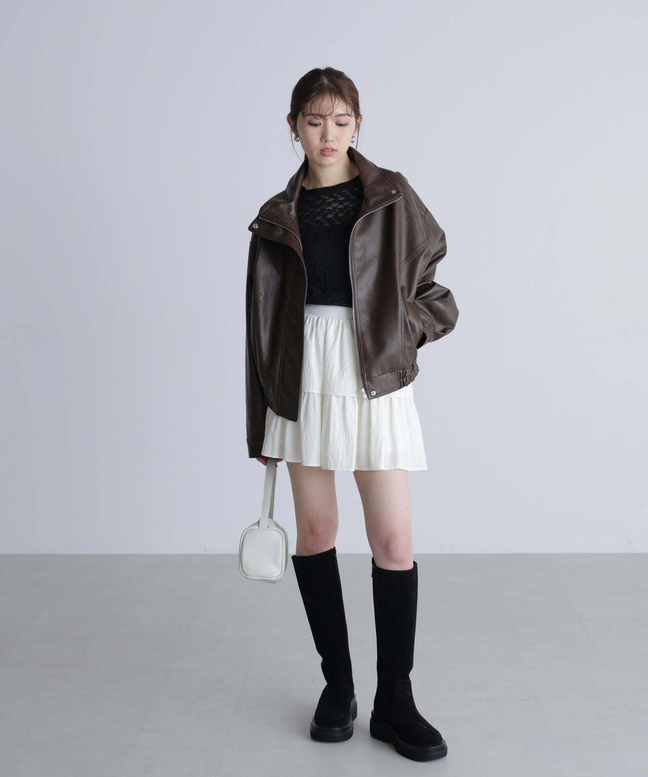 長袖レースカットソー