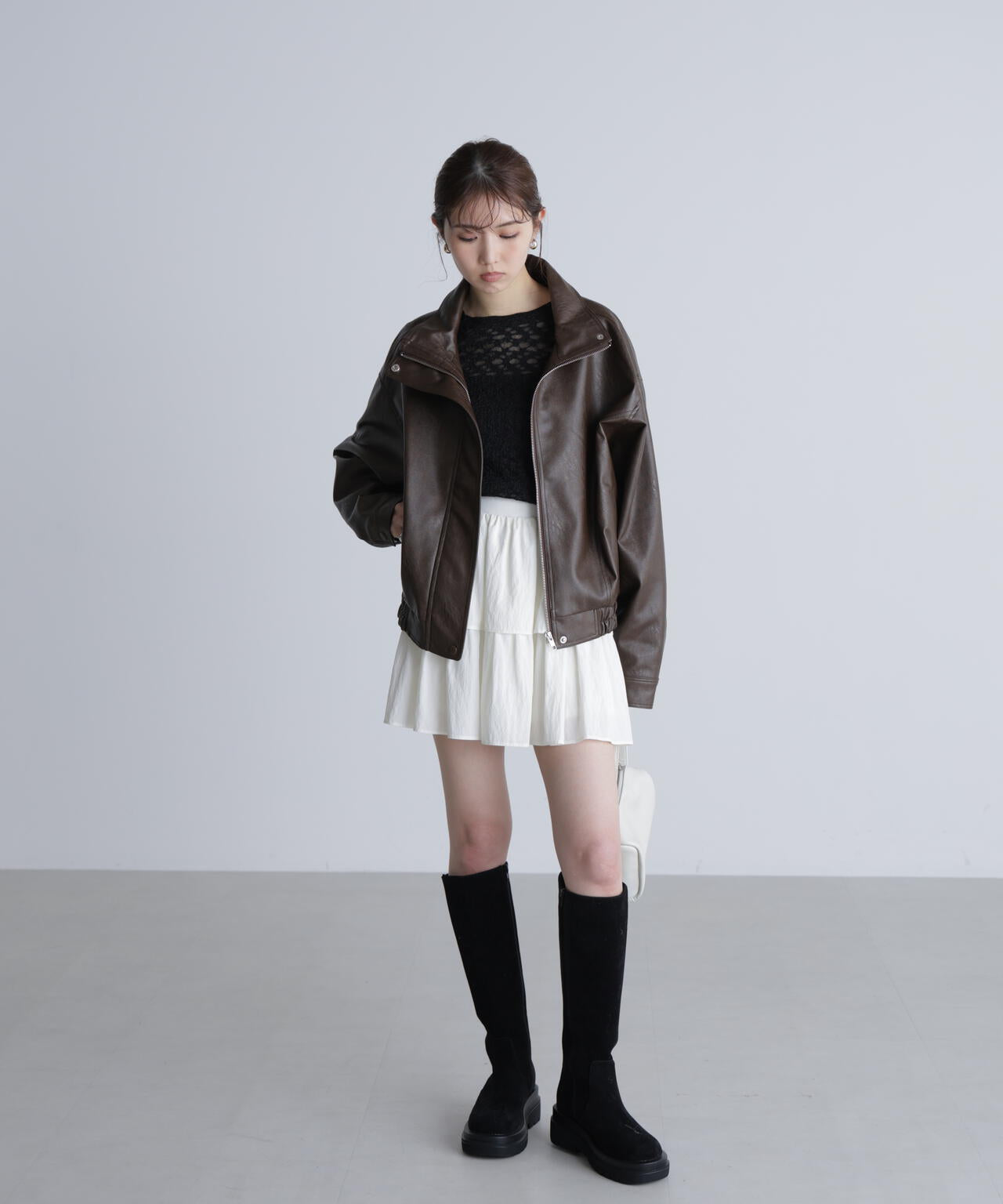 長袖レースカットソー