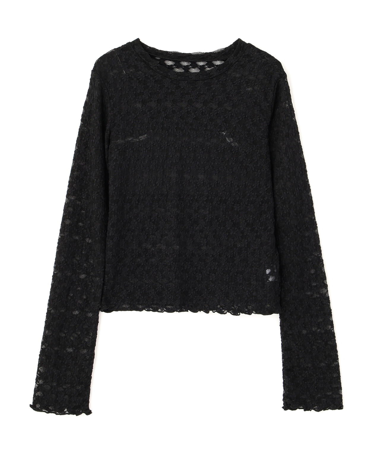 長袖レースカットソー