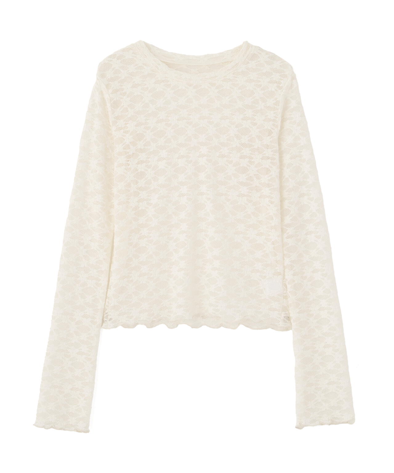 長袖レースカットソー