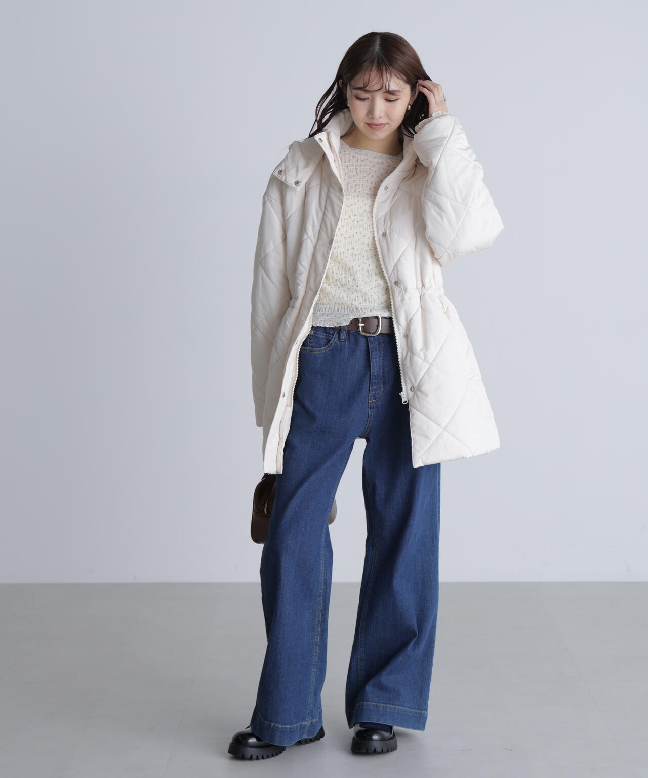 長袖レースカットソー