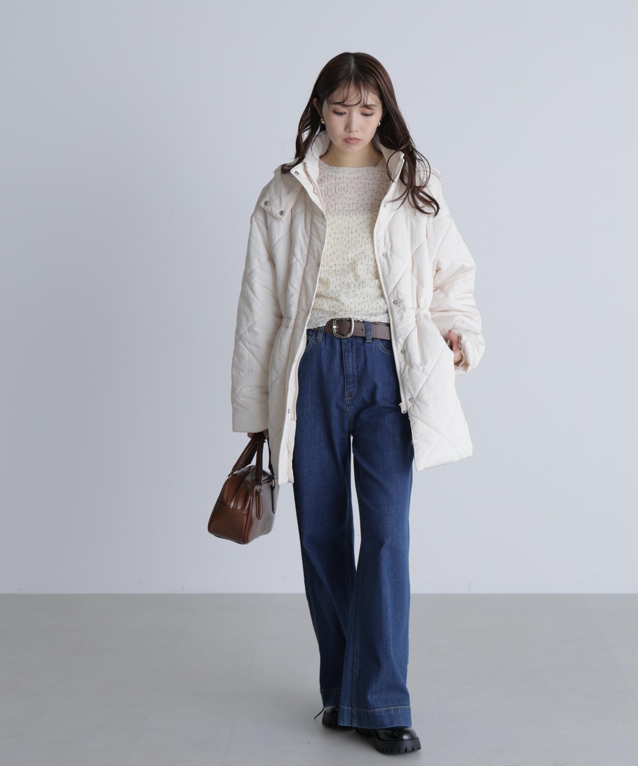 長袖レースカットソー