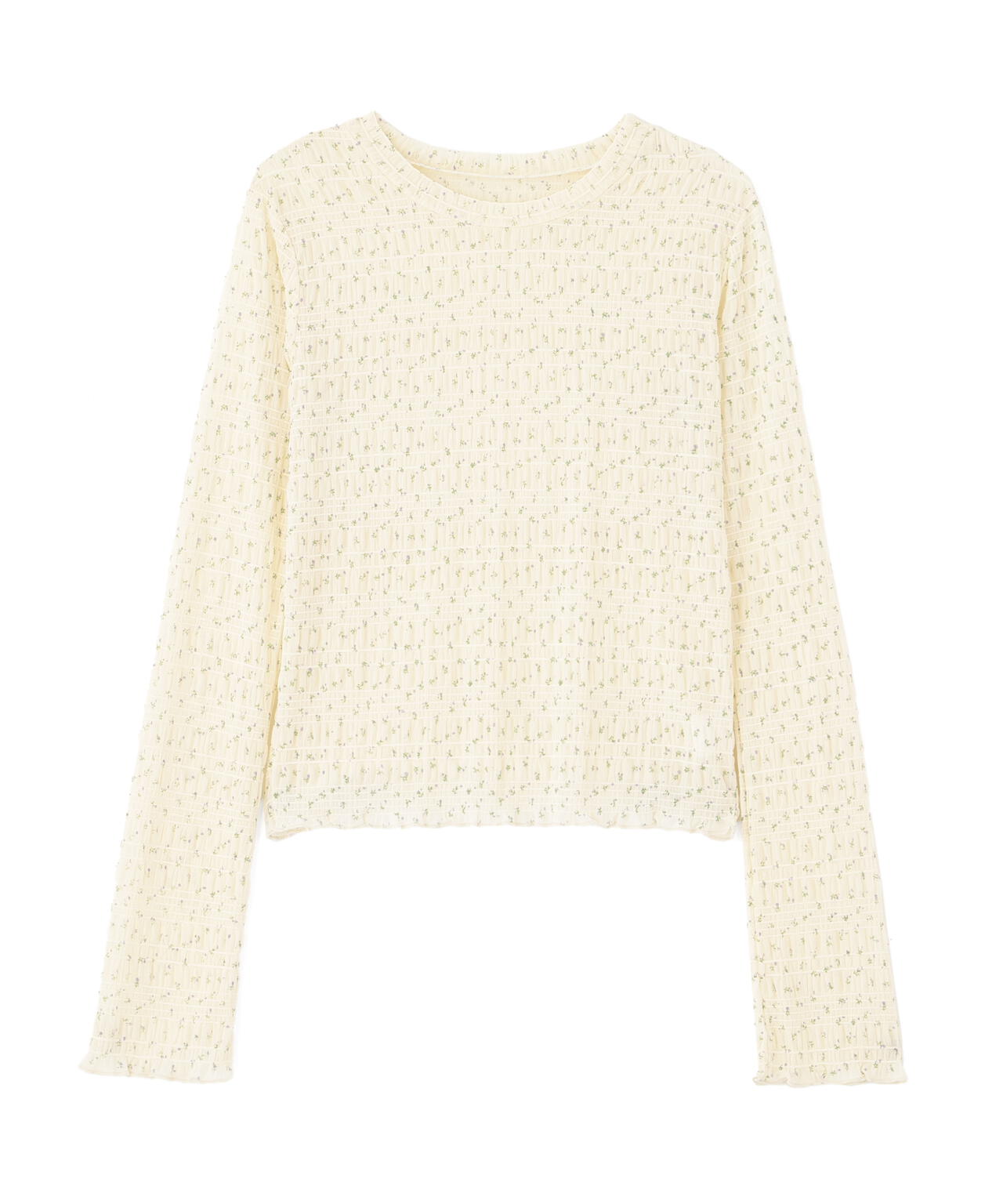 長袖レースカットソー