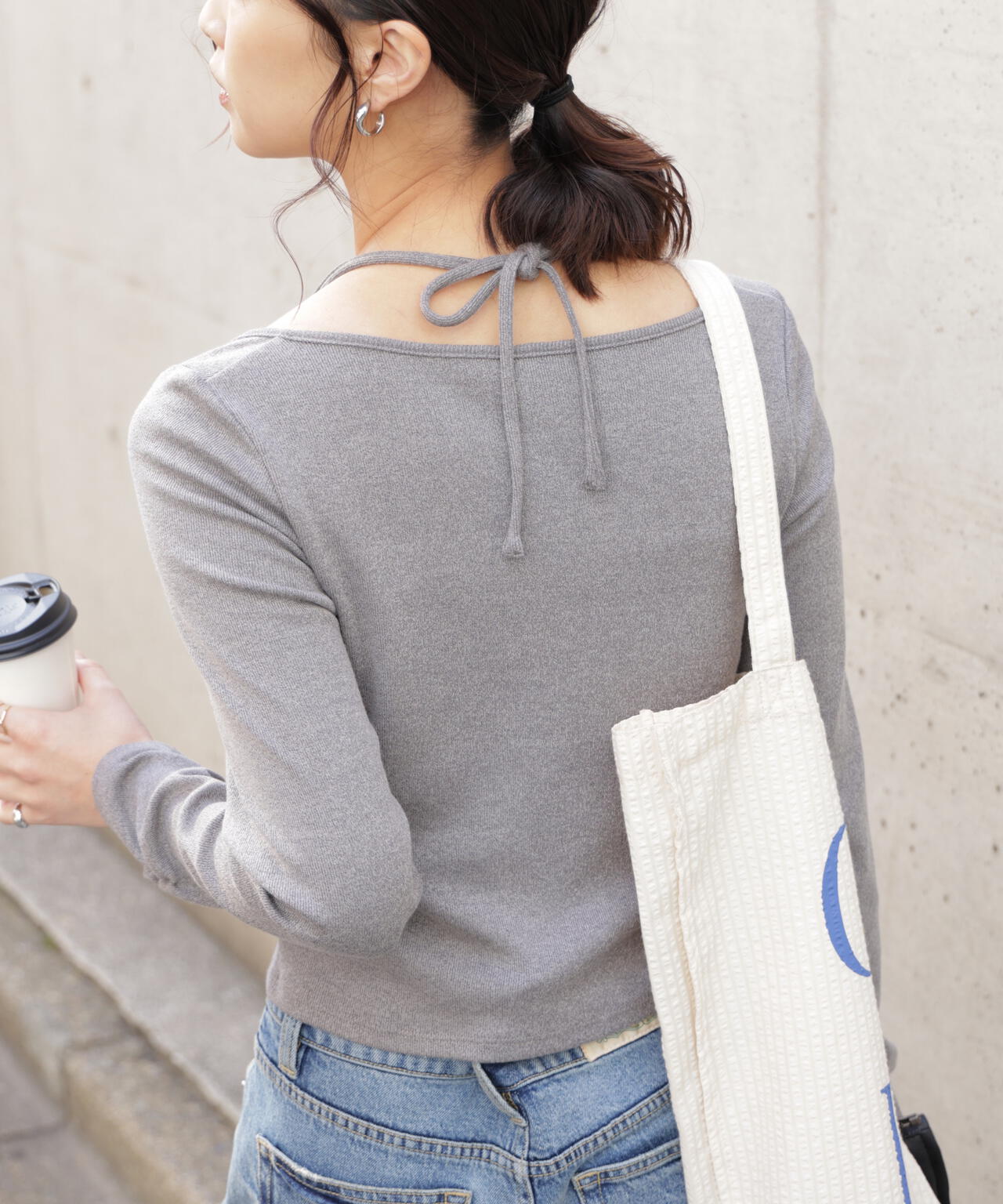 フロントギャザーデコルテカットソー