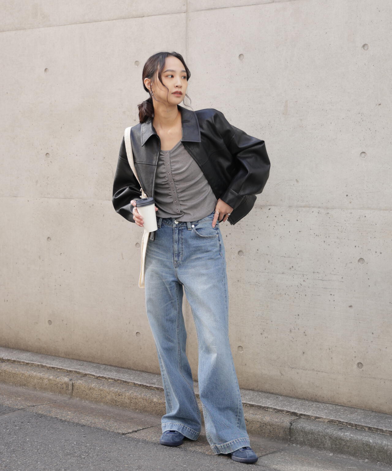 フロントギャザーデコルテカットソー