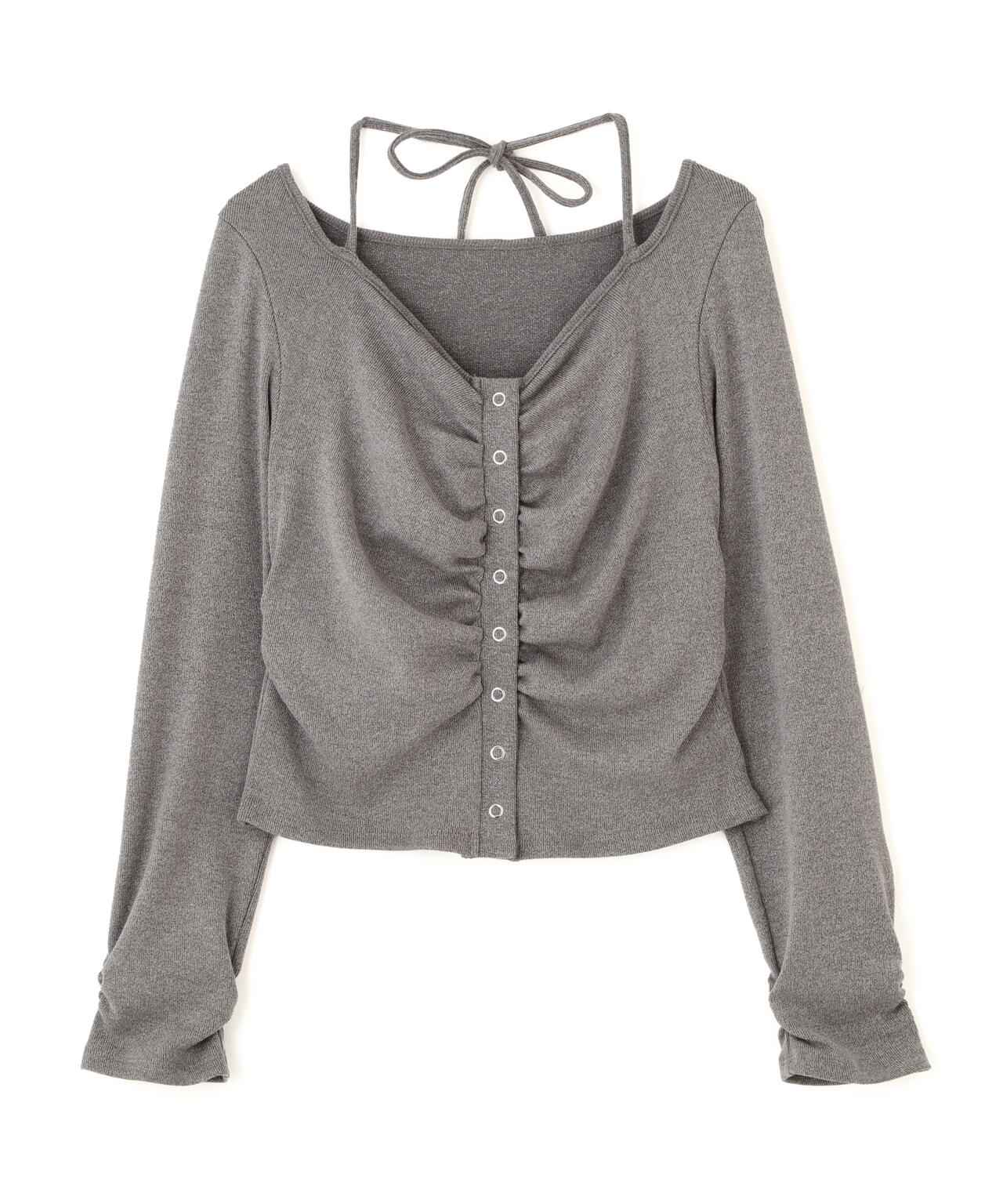 フロントギャザーデコルテカットソー