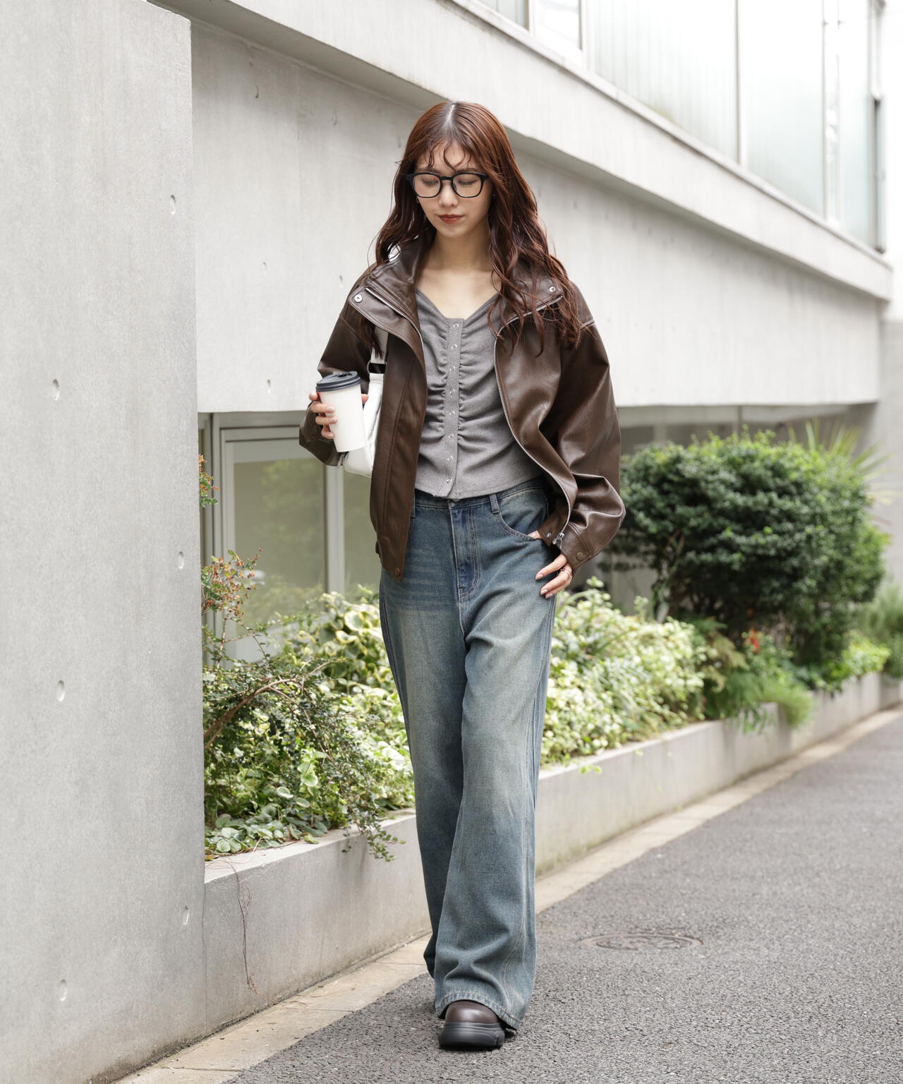 フロントギャザーデコルテカットソー