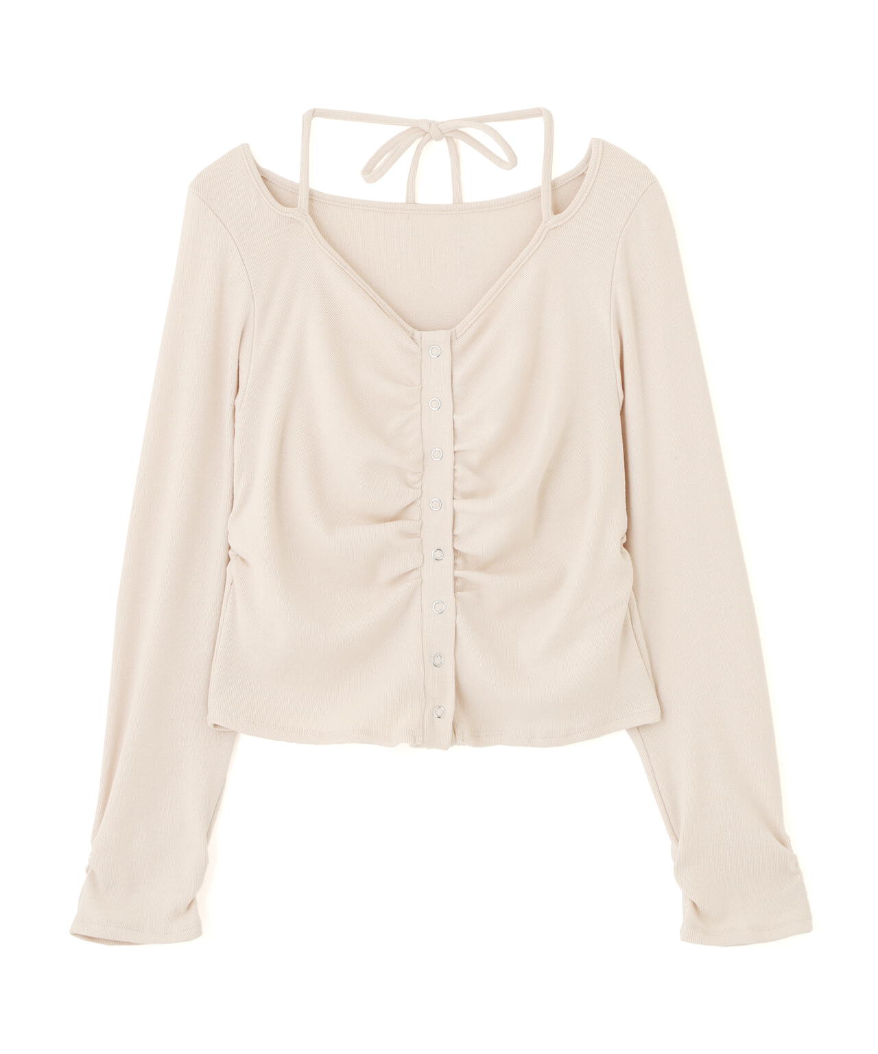 フロントギャザーデコルテカットソー