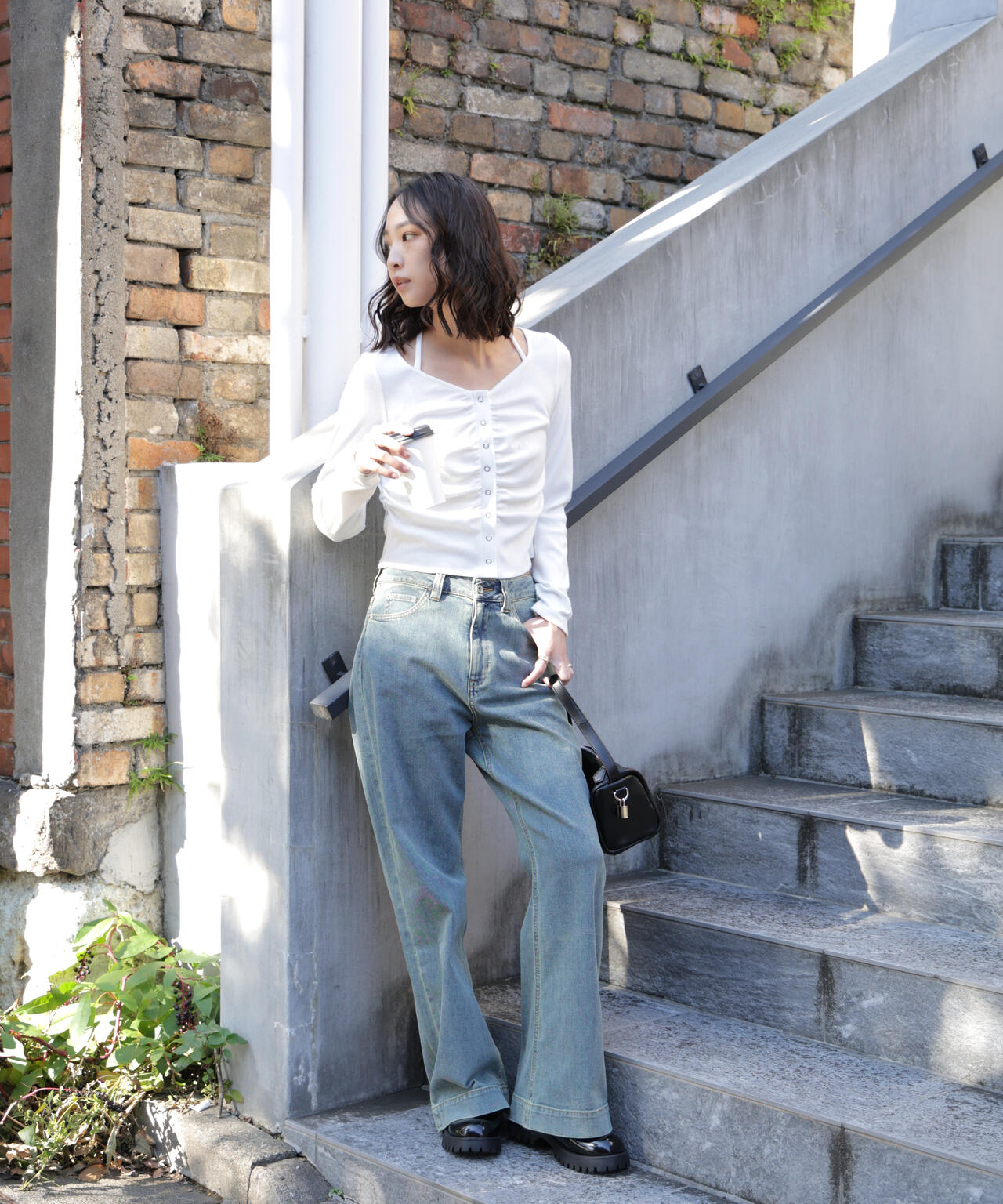 フロントギャザーデコルテカットソー