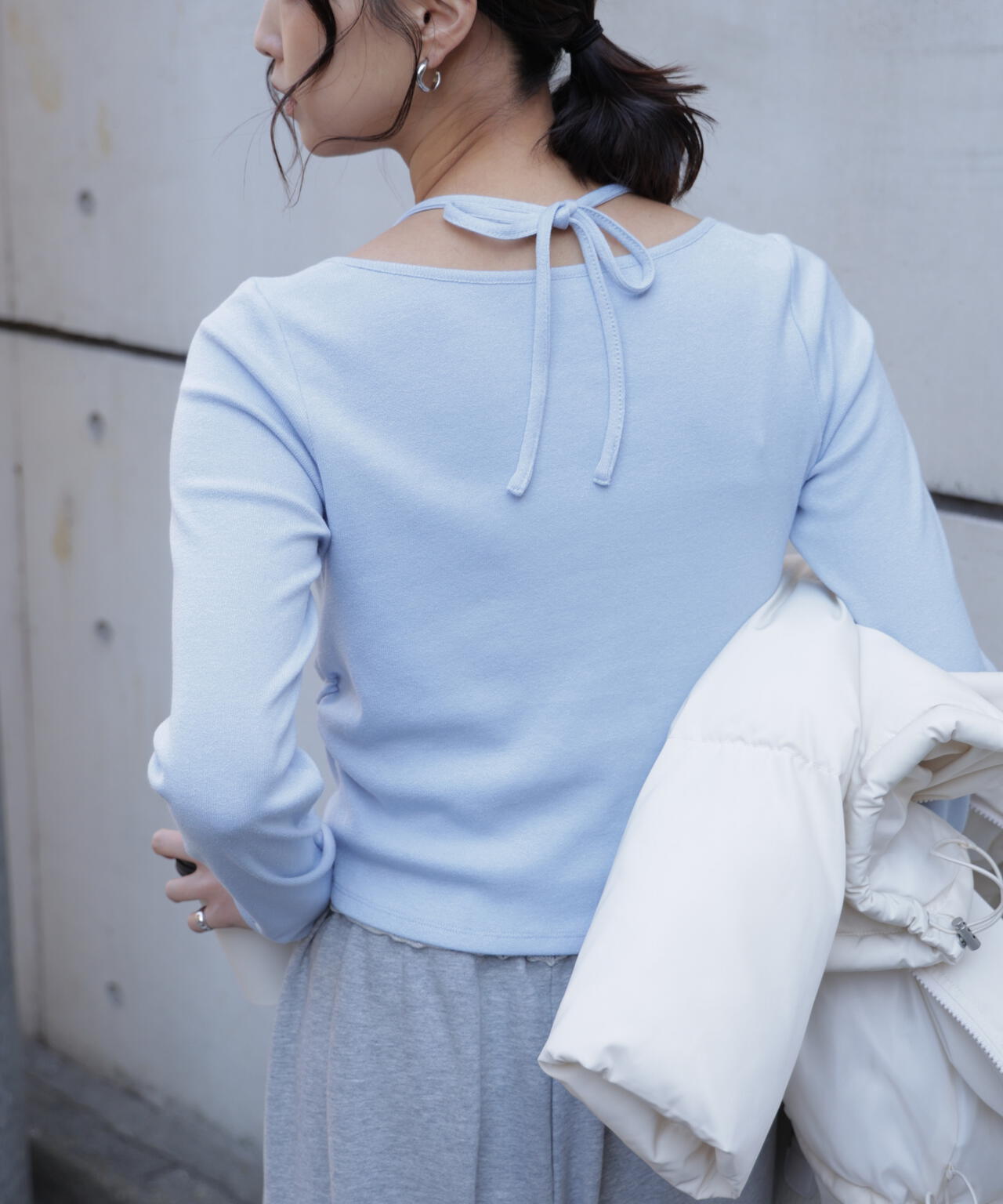 フロントギャザーデコルテカットソー