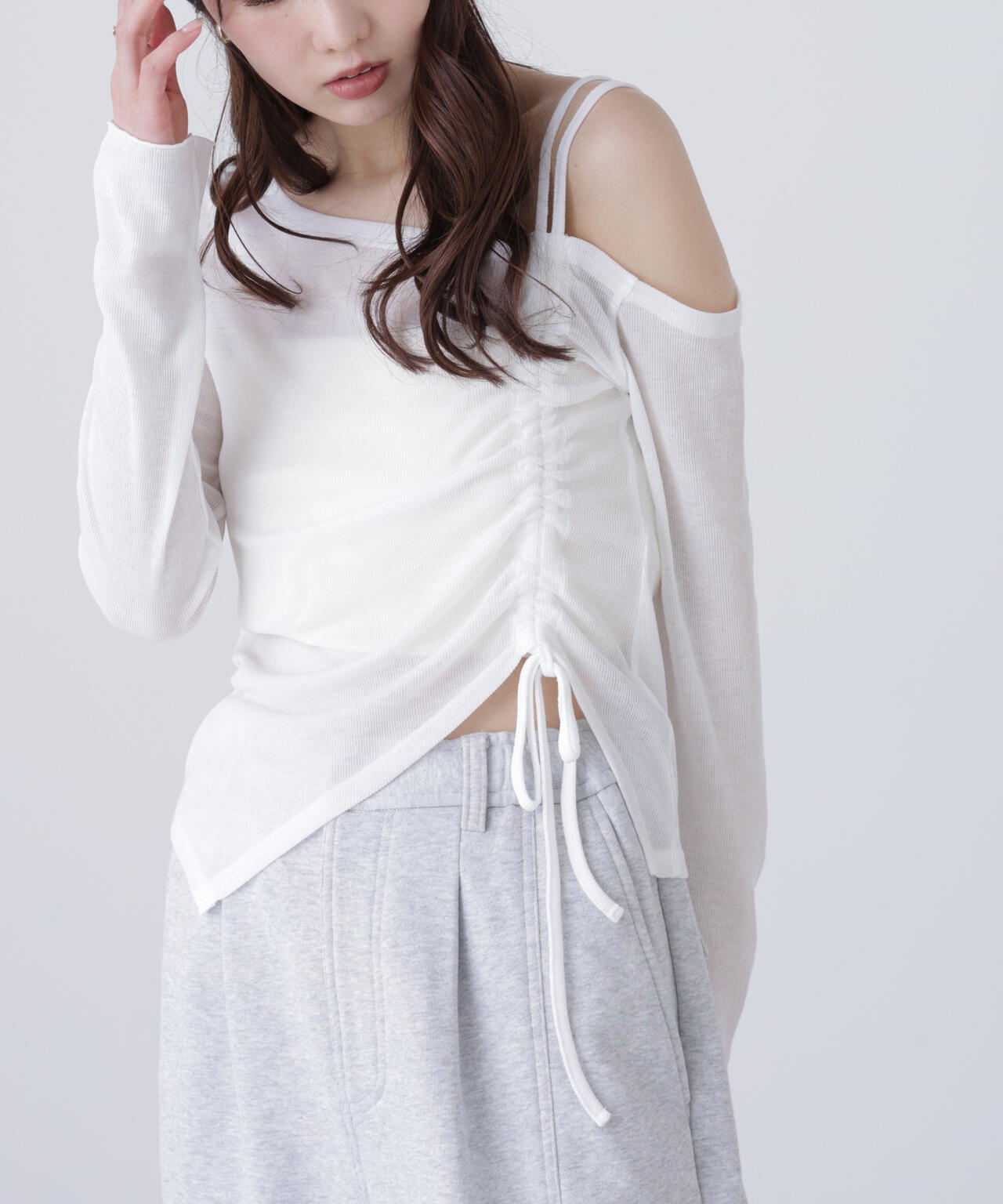 ワンショルシャーリングテレコカットソー