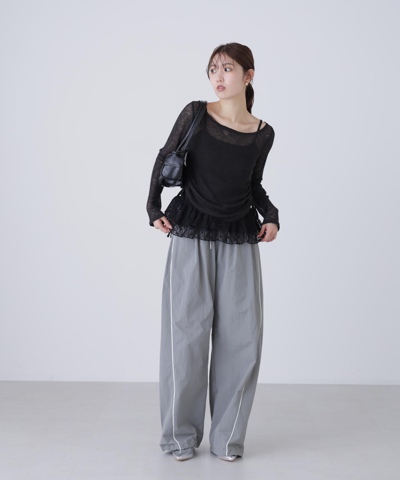 【追加生産予約】メランジドロストレースティアードキャミセット