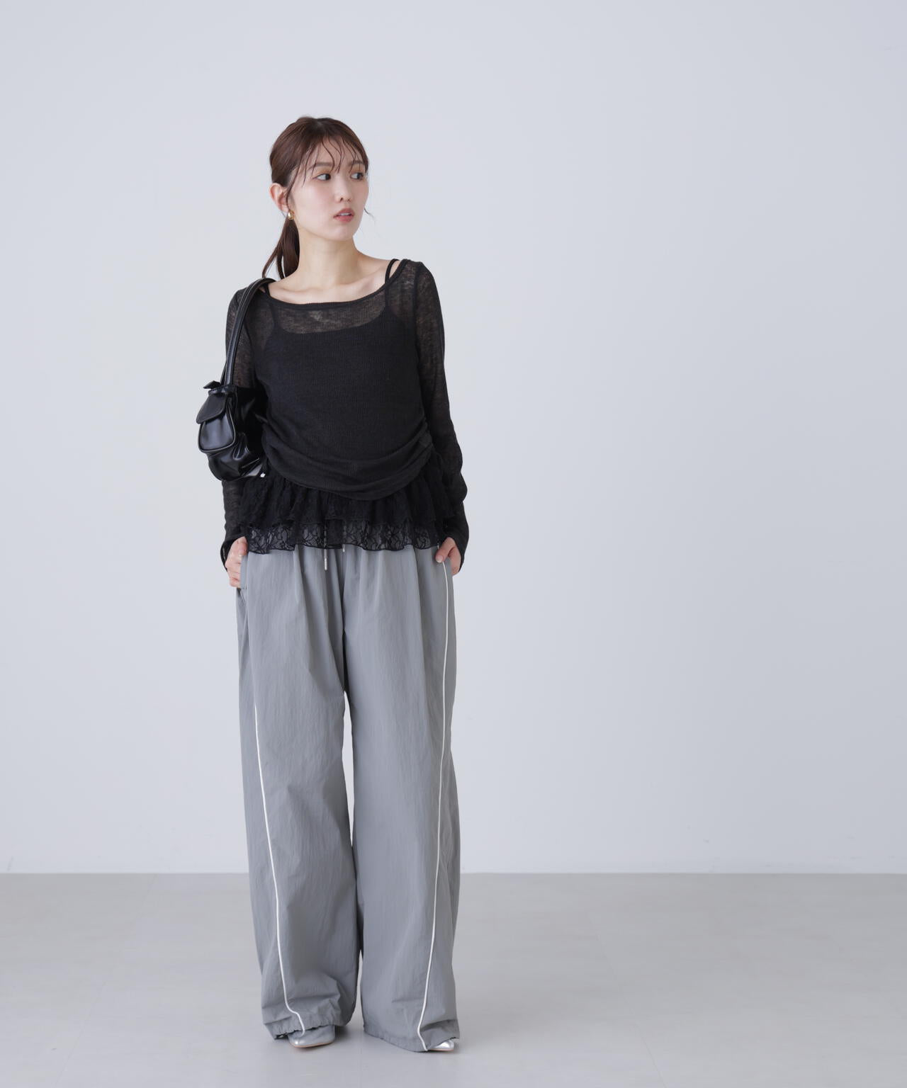 【追加生産予約】メランジドロストレースティアードキャミセット