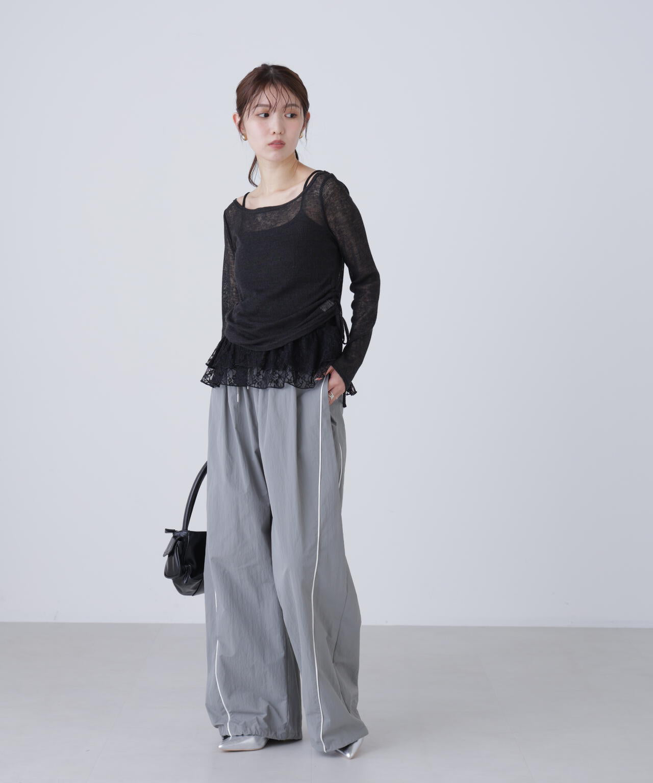 【追加生産予約】メランジドロストレースティアードキャミセット