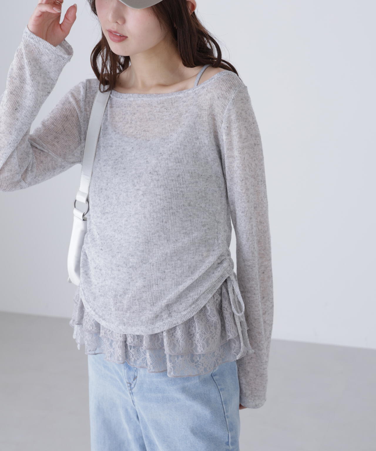 【追加生産予約】メランジドロストレースティアードキャミセット