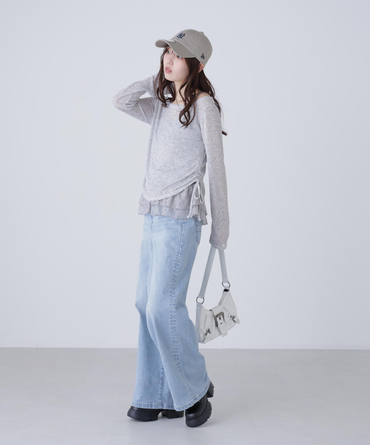 【追加生産予約】メランジドロストレースティアードキャミセット