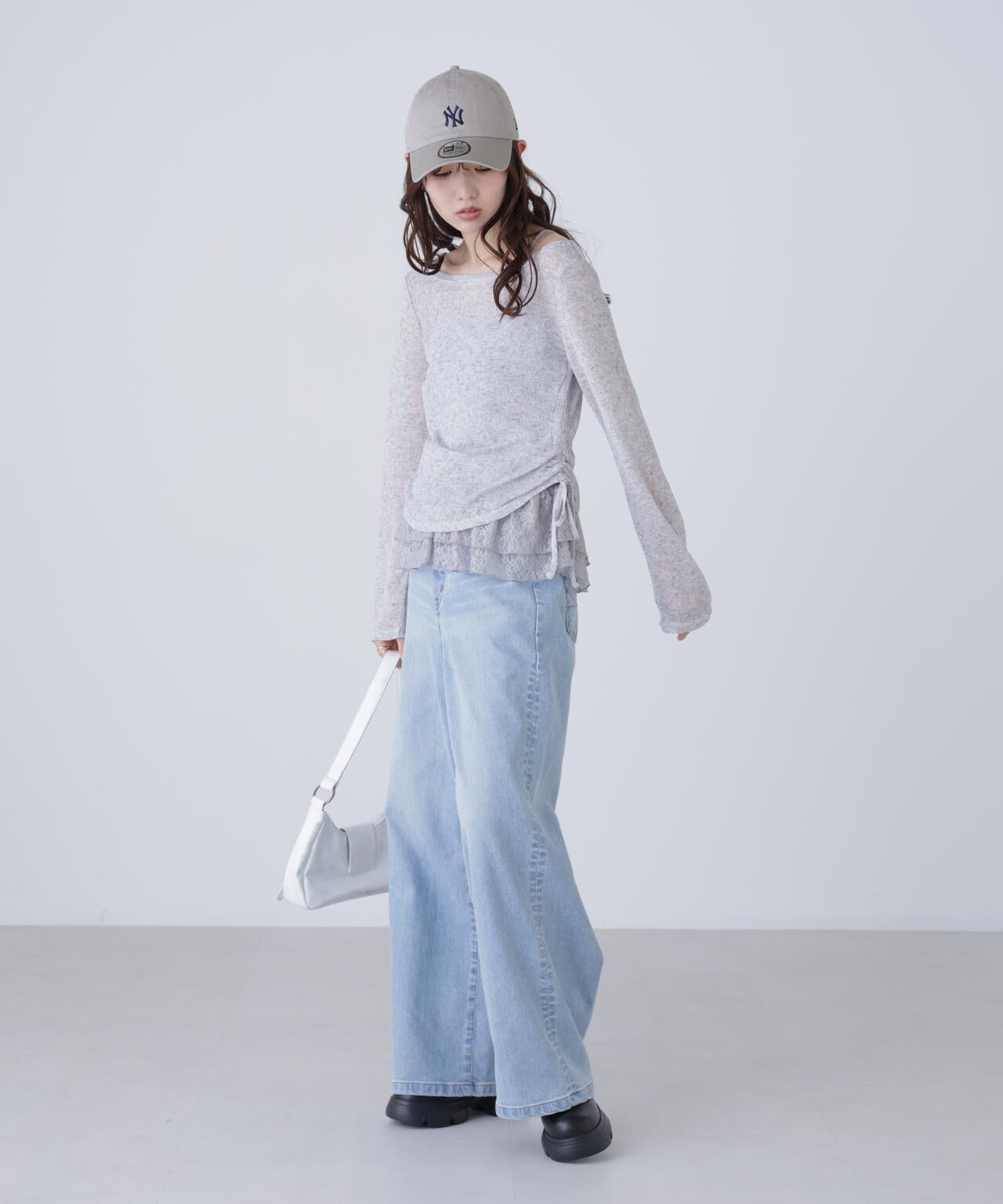 【追加生産予約】メランジドロストレースティアードキャミセット