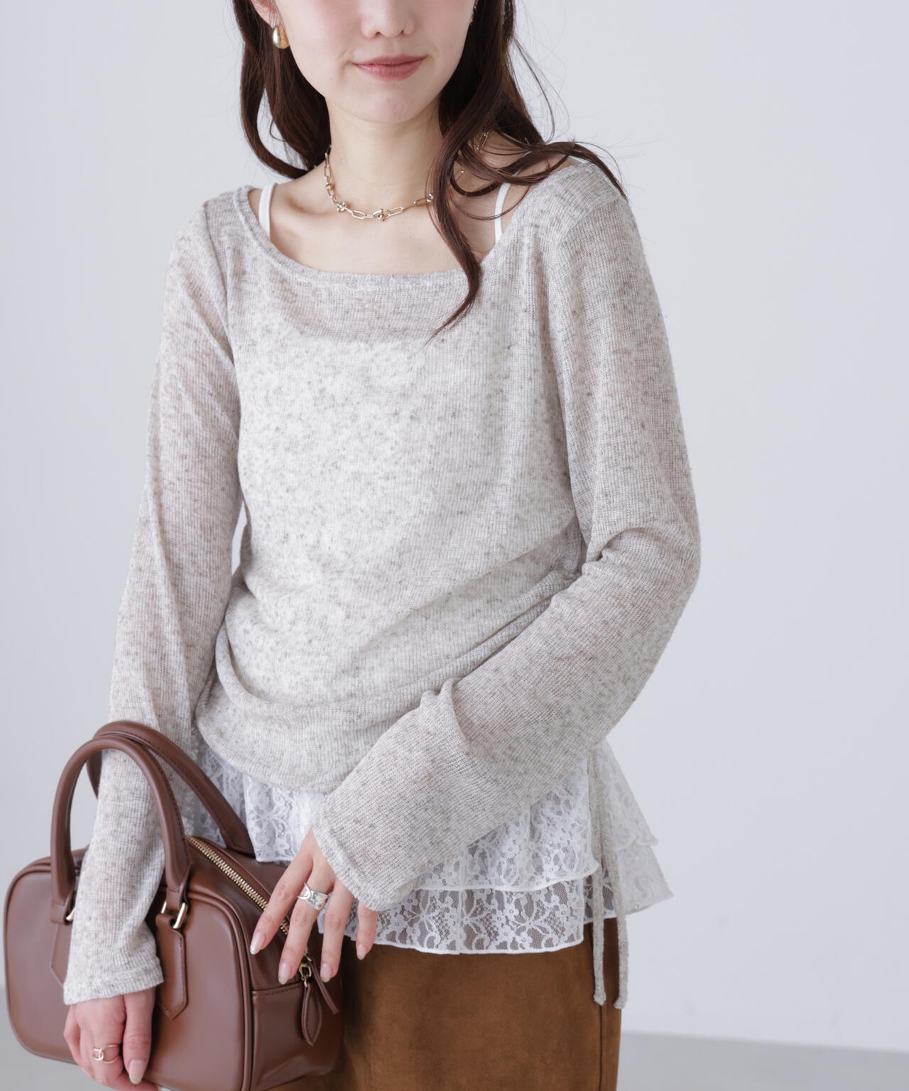 【追加生産予約】メランジドロストレースティアードキャミセット