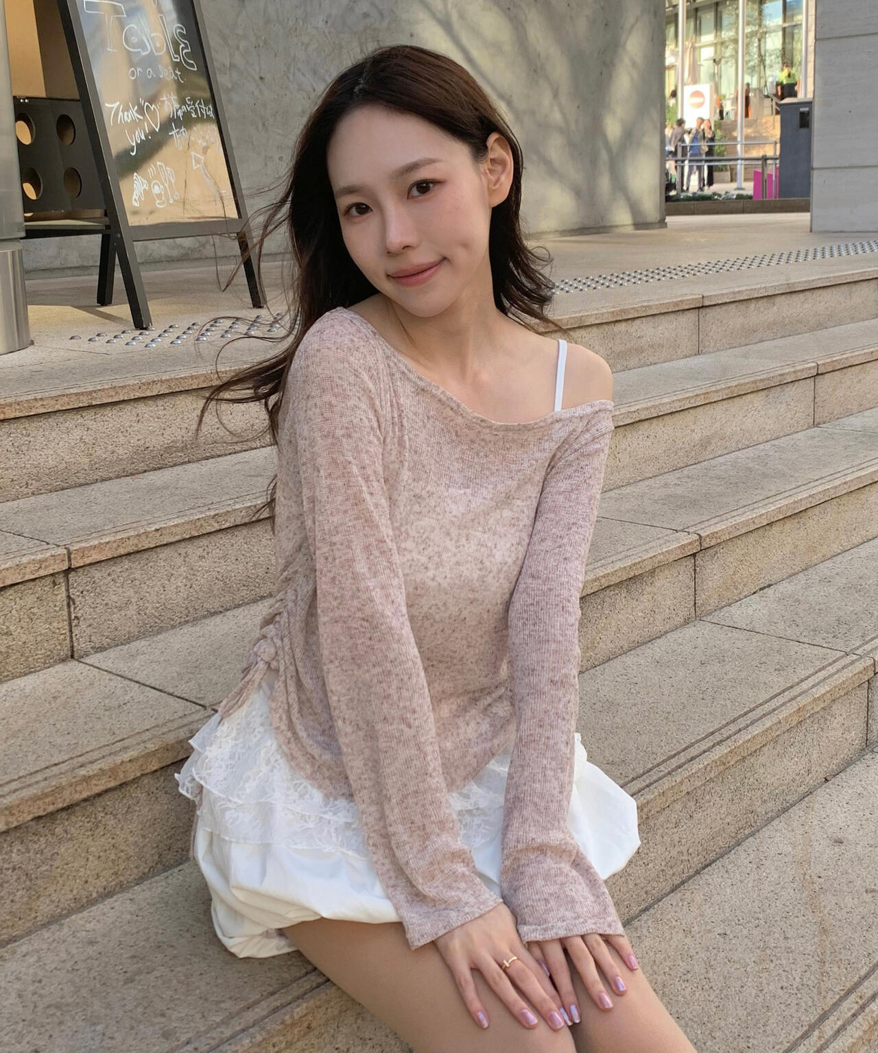 【追加生産予約】メランジドロストレースティアードキャミセット