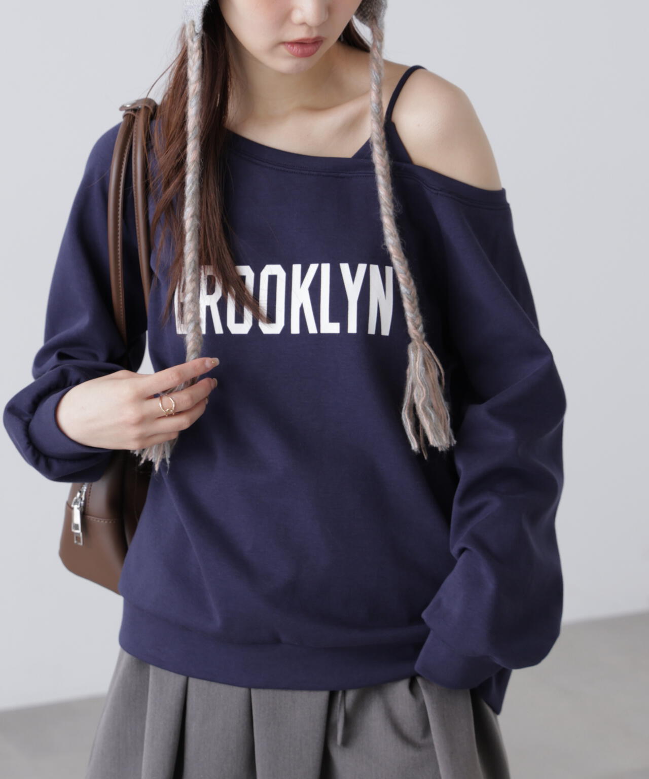 ワンショルロゴプリントスウェット