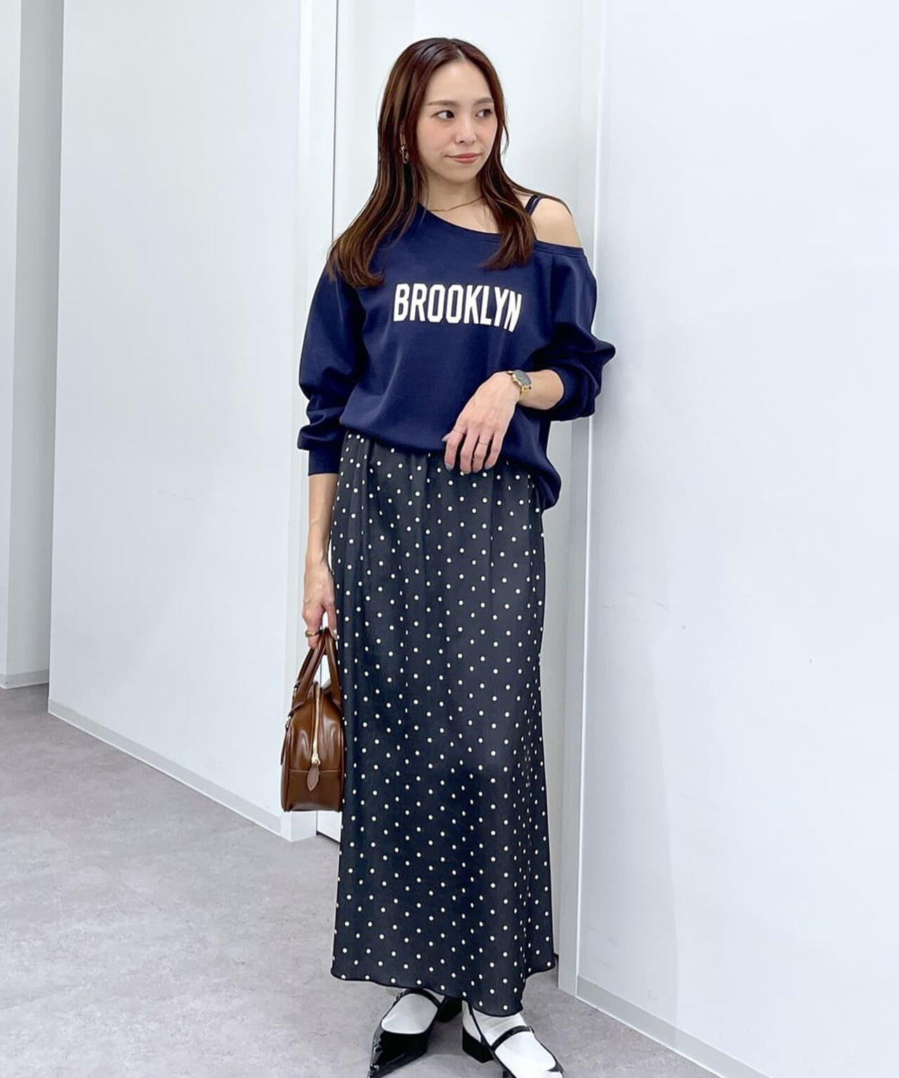 ワンショルロゴプリントスウェット