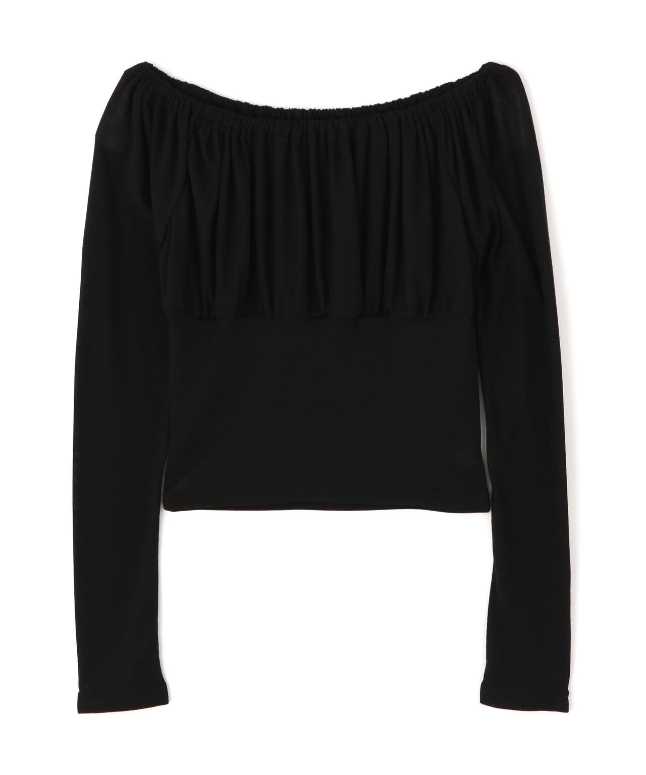 オフショルシアーギャザーカットソー