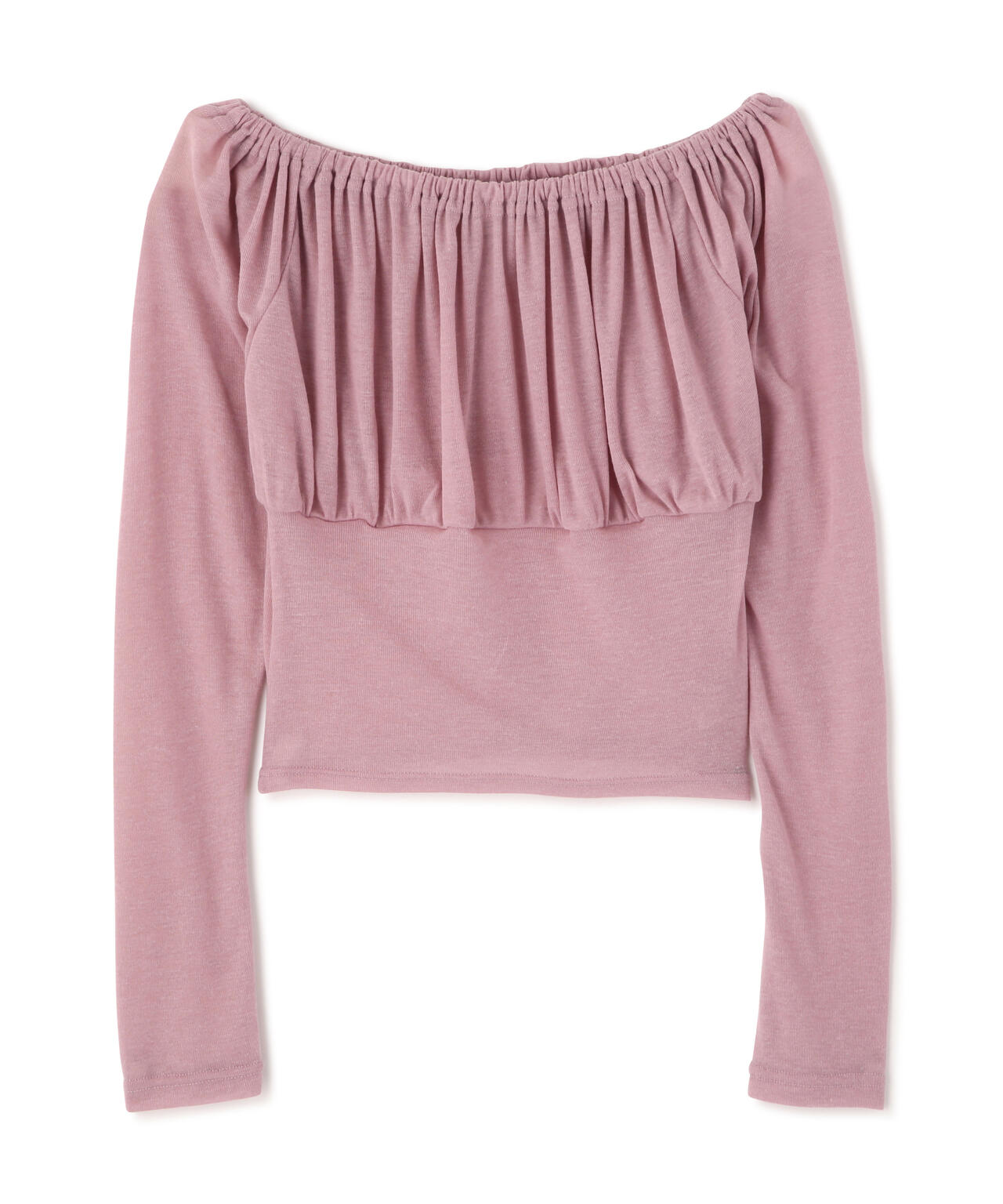 オフショルシアーギャザーカットソー