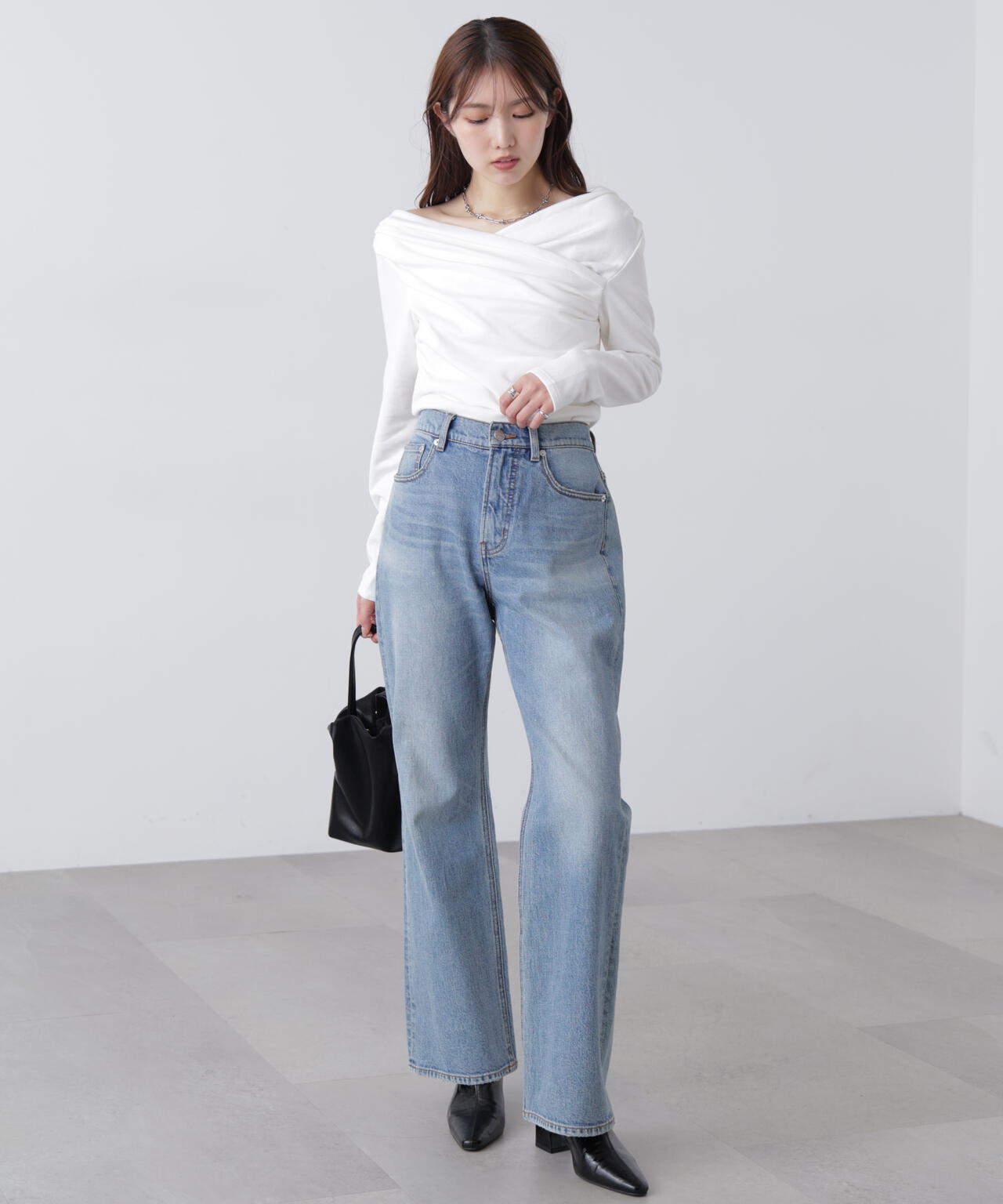 【MFM】オフショルミニ裏毛カットソー