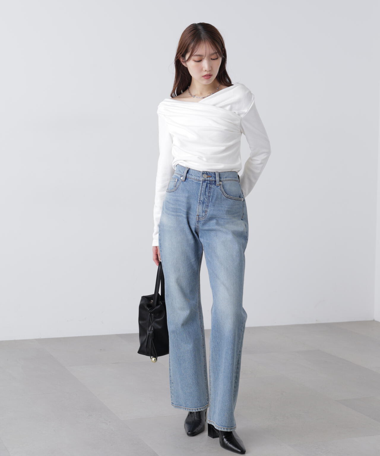 【MFM】オフショルミニ裏毛カットソー