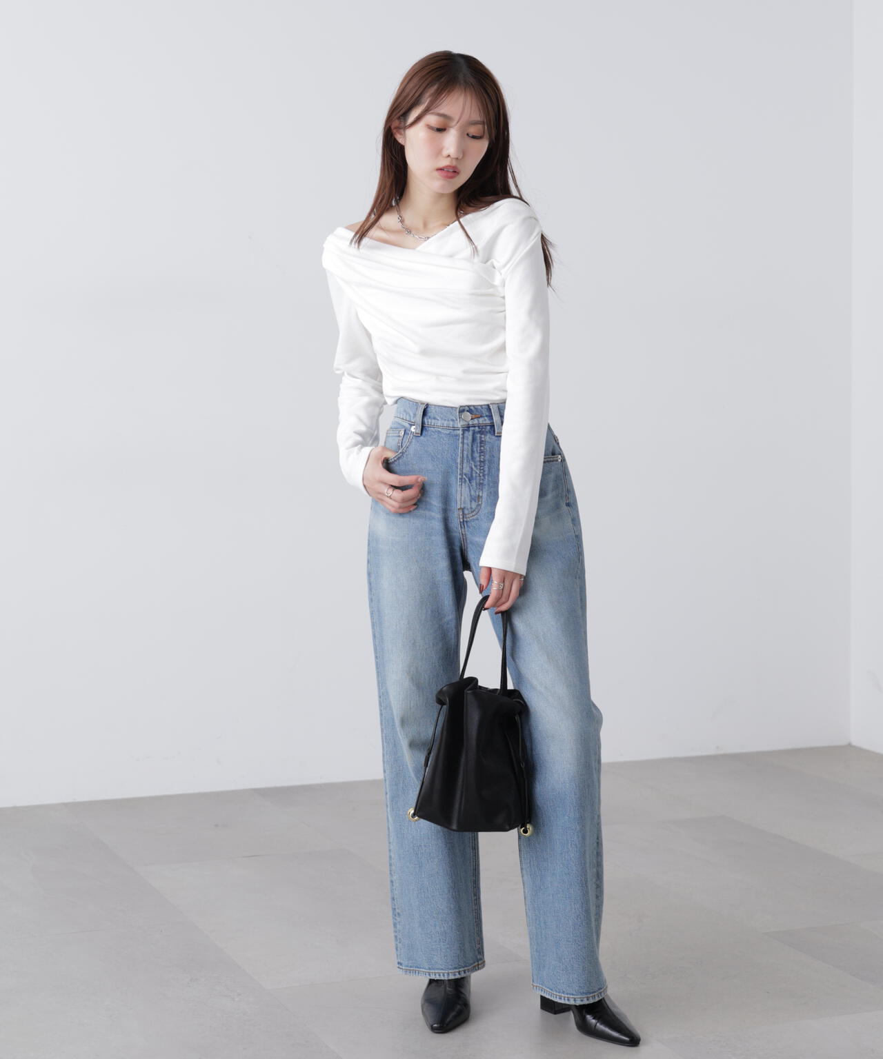 【MFM】オフショルミニ裏毛カットソー