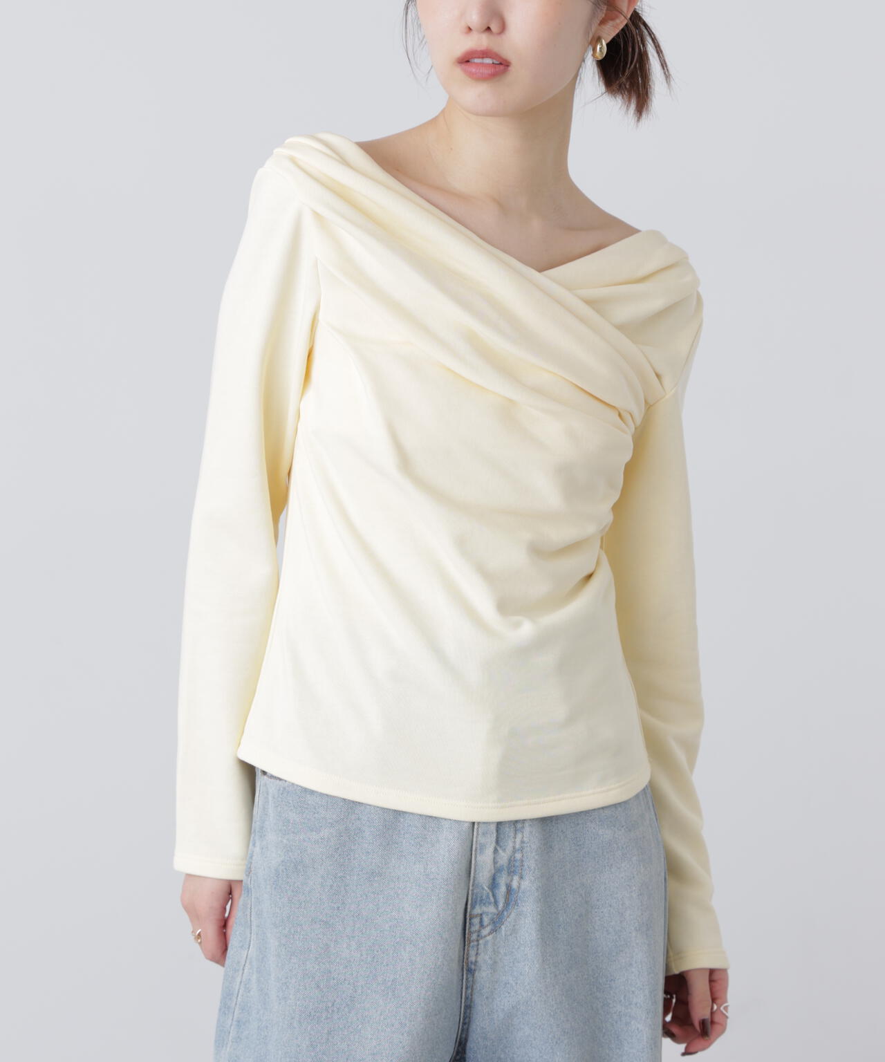 【MFM】オフショルミニ裏毛カットソー