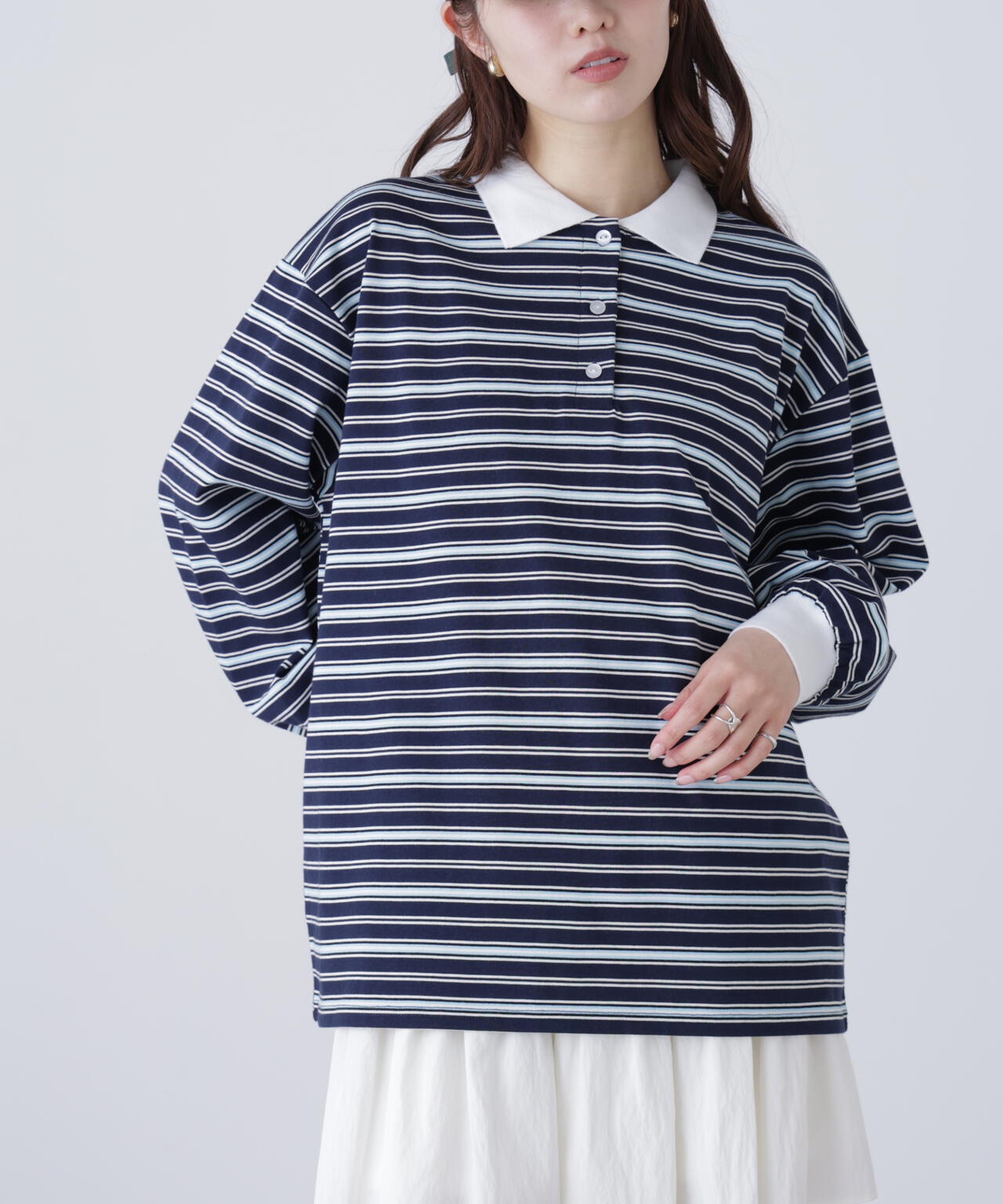 マルチボーダーラガーポロシャツ