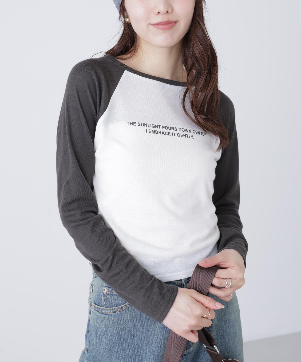 シアー天竺ラグラン長袖カットソー