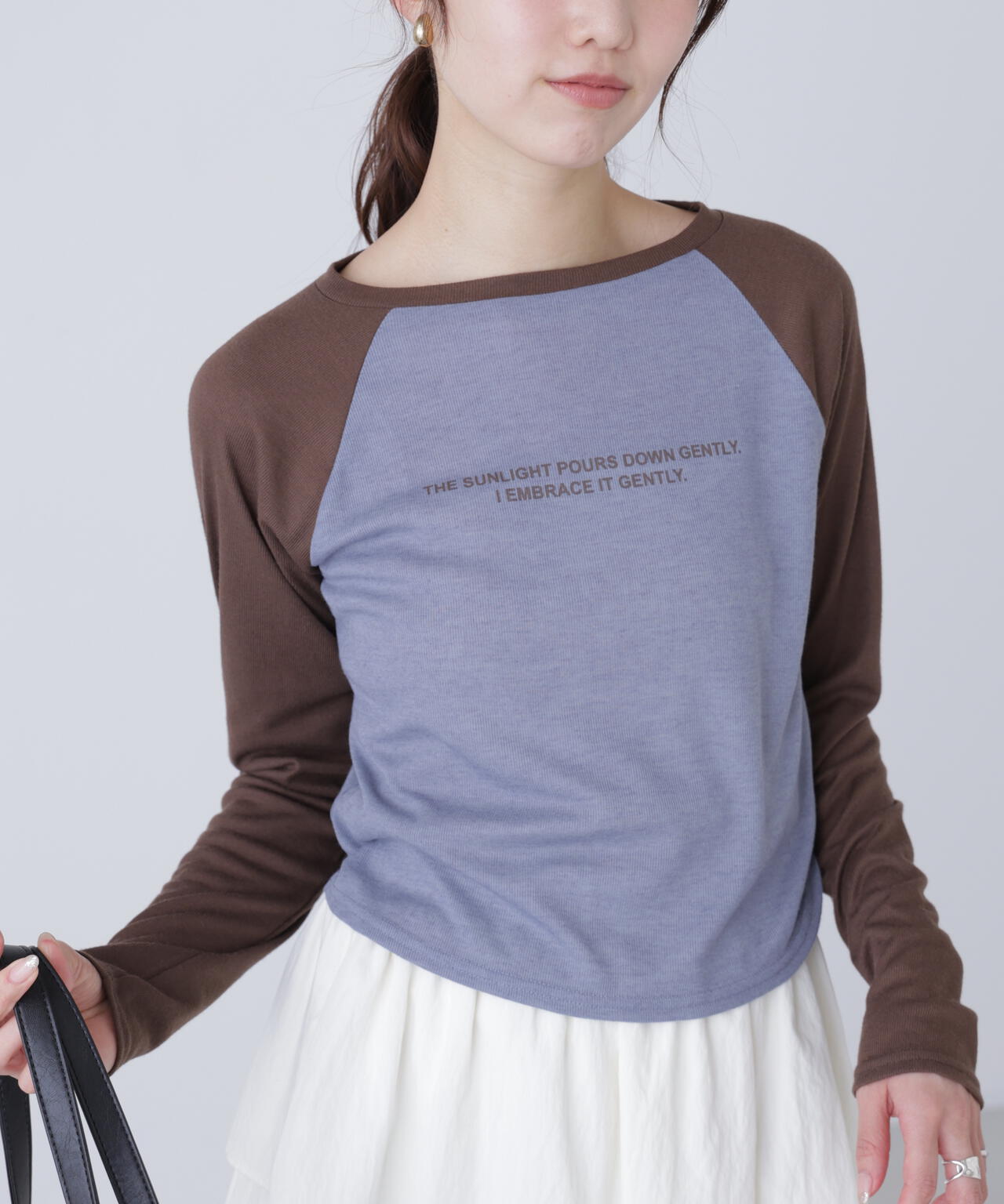 シアー天竺ラグラン長袖カットソー