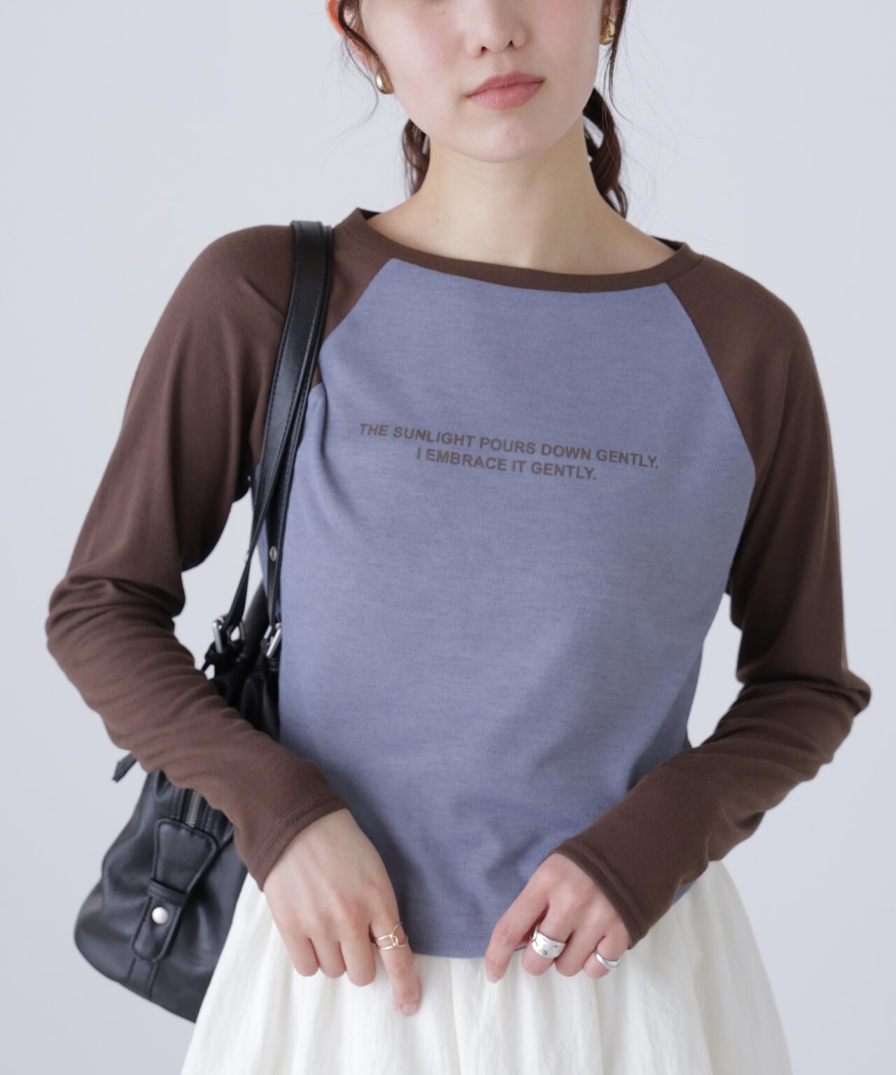 シアー天竺ラグラン長袖カットソー