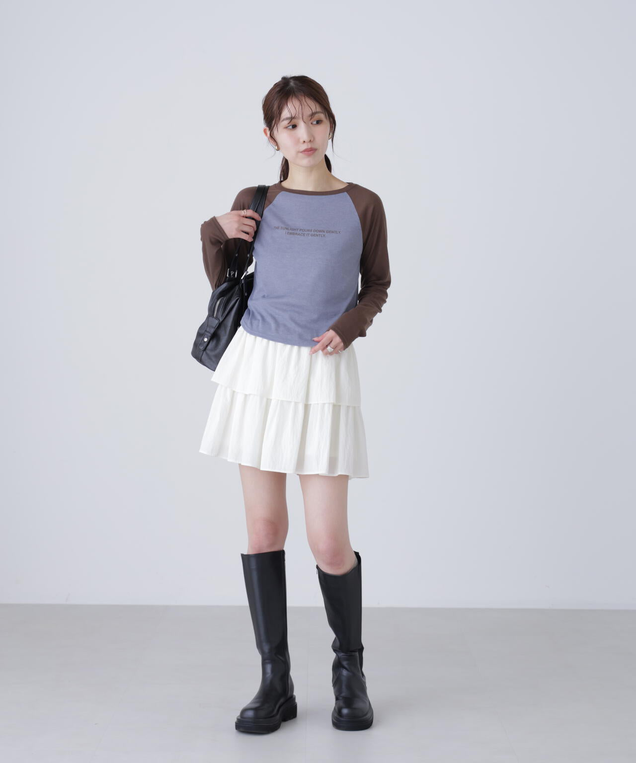 シアー天竺ラグラン長袖カットソー