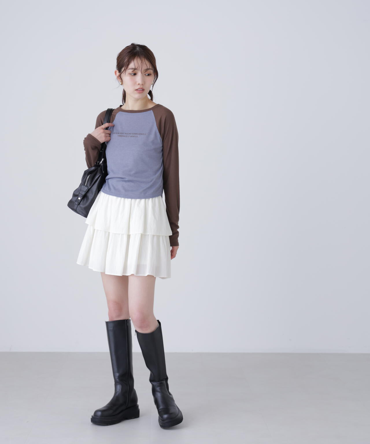 シアー天竺ラグラン長袖カットソー