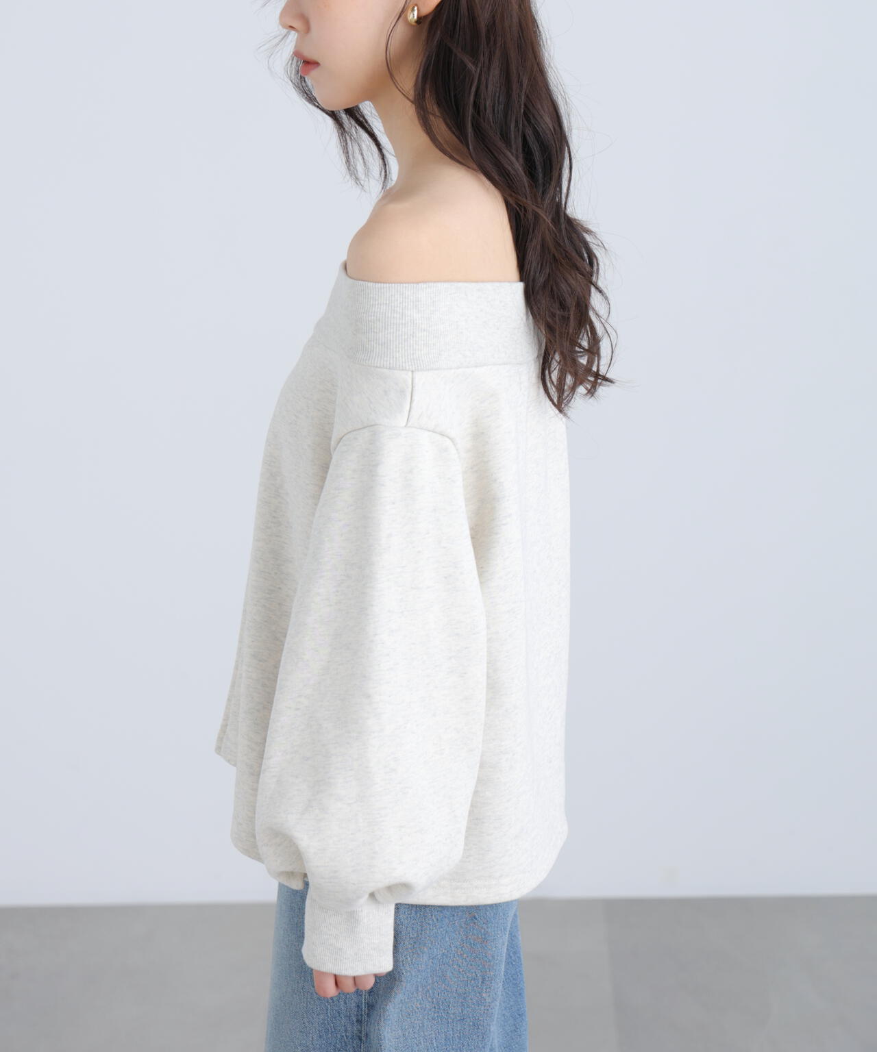 【MFM】袖バルーンオフショルZIPカットソー