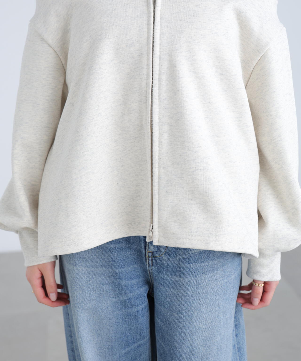 【MFM】袖バルーンオフショルZIPカットソー