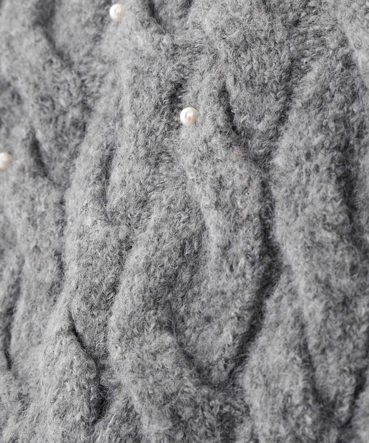 【レッド 追加生産予約】ウエストゴムパールミックスケーブルドロストニット