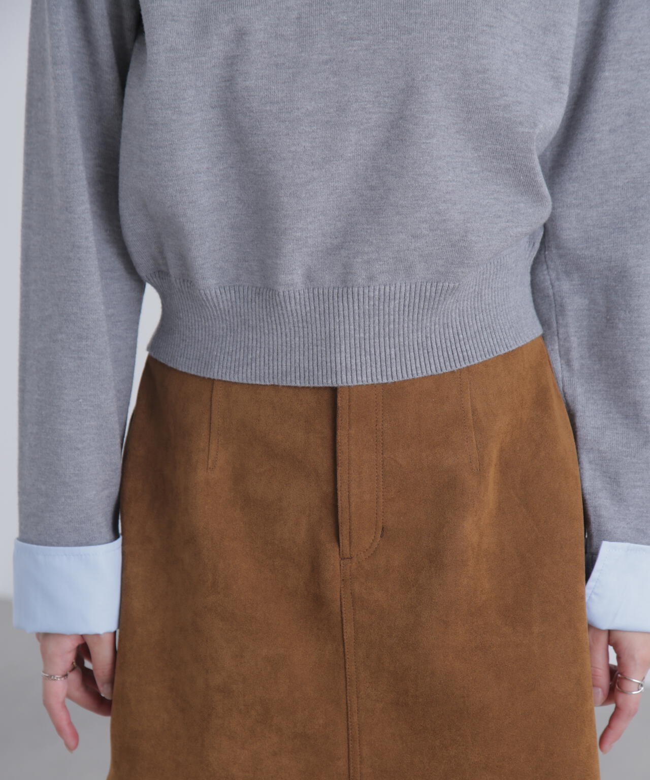 衿付きレイヤード風ポロニット