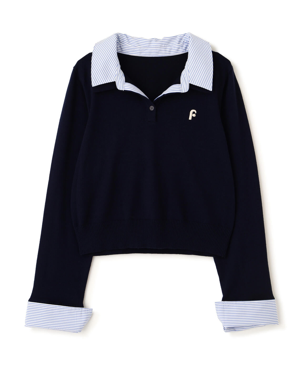 衿付きレイヤード風ポロニット