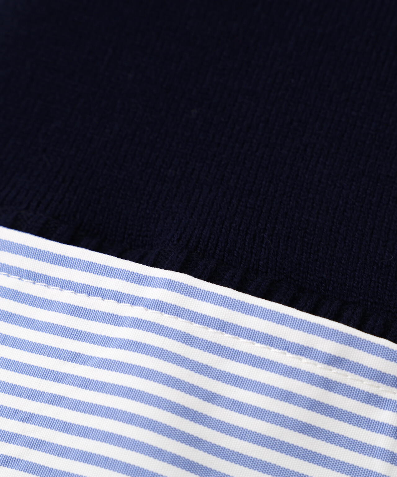 衿付きレイヤード風ポロニット