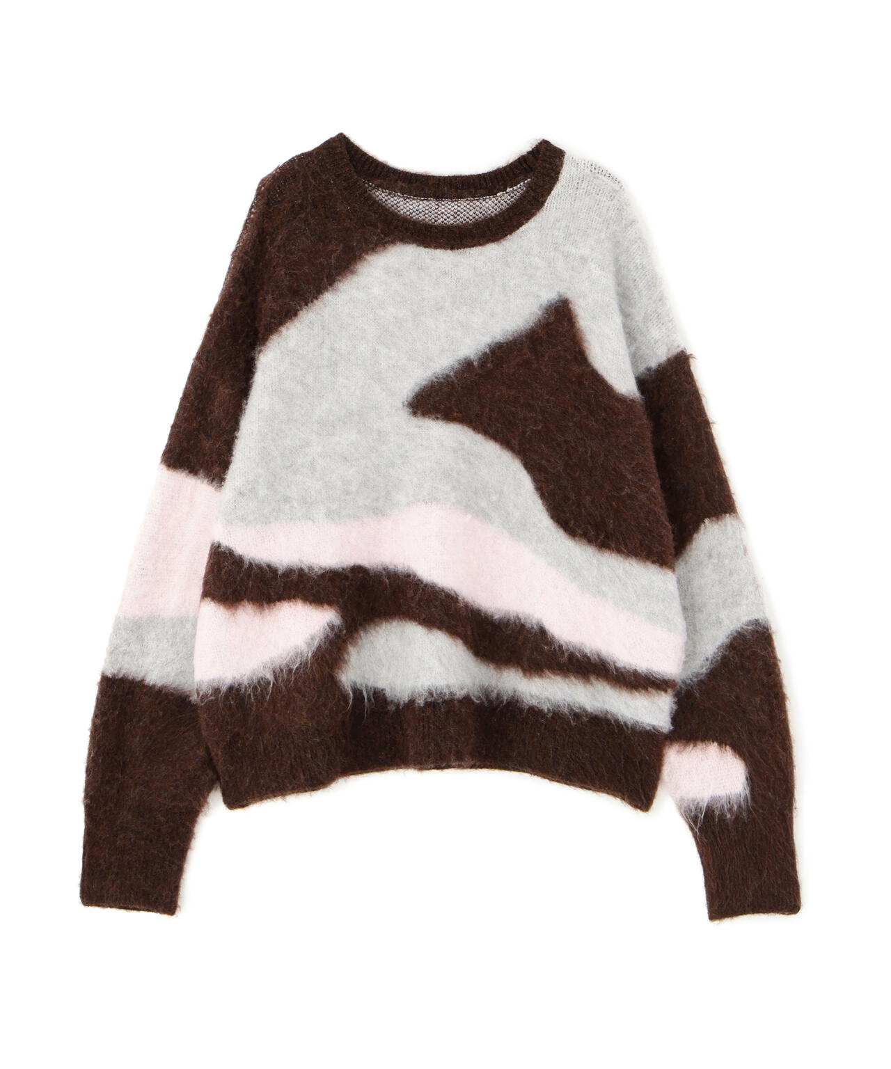 起毛ニュアンス柄ニット