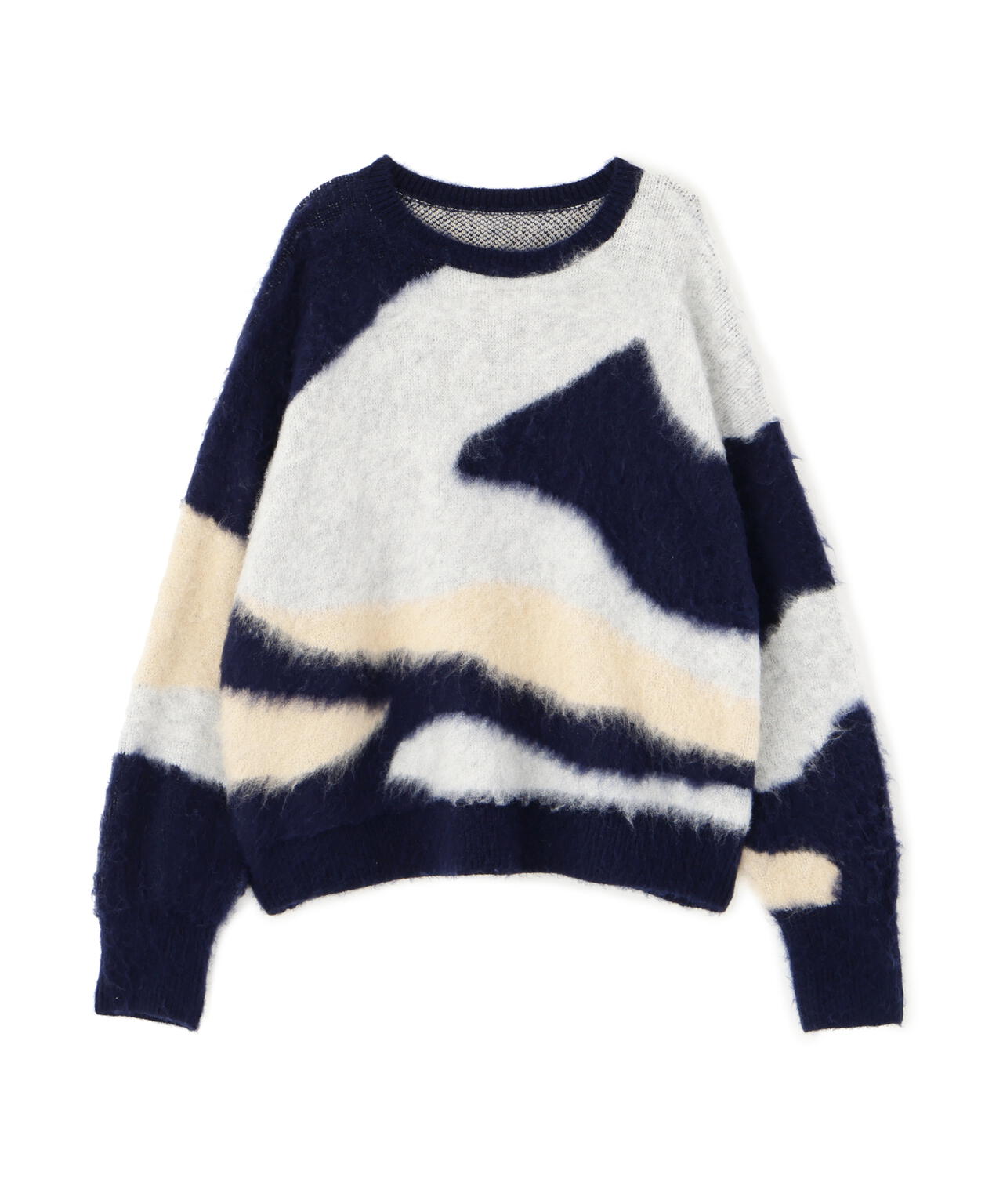 起毛ニュアンス柄ニット