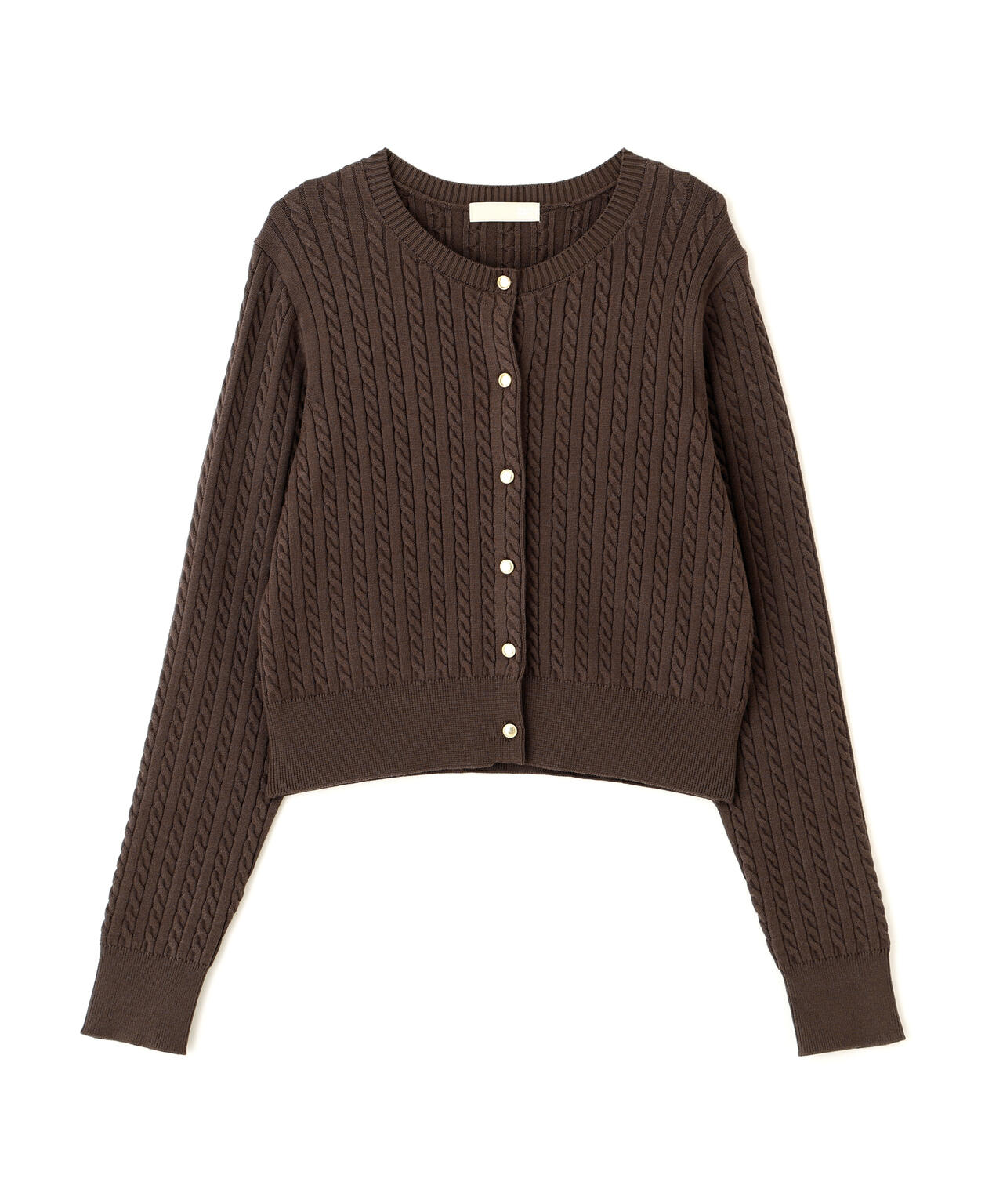 金ボタンミニケーブルカーディガン