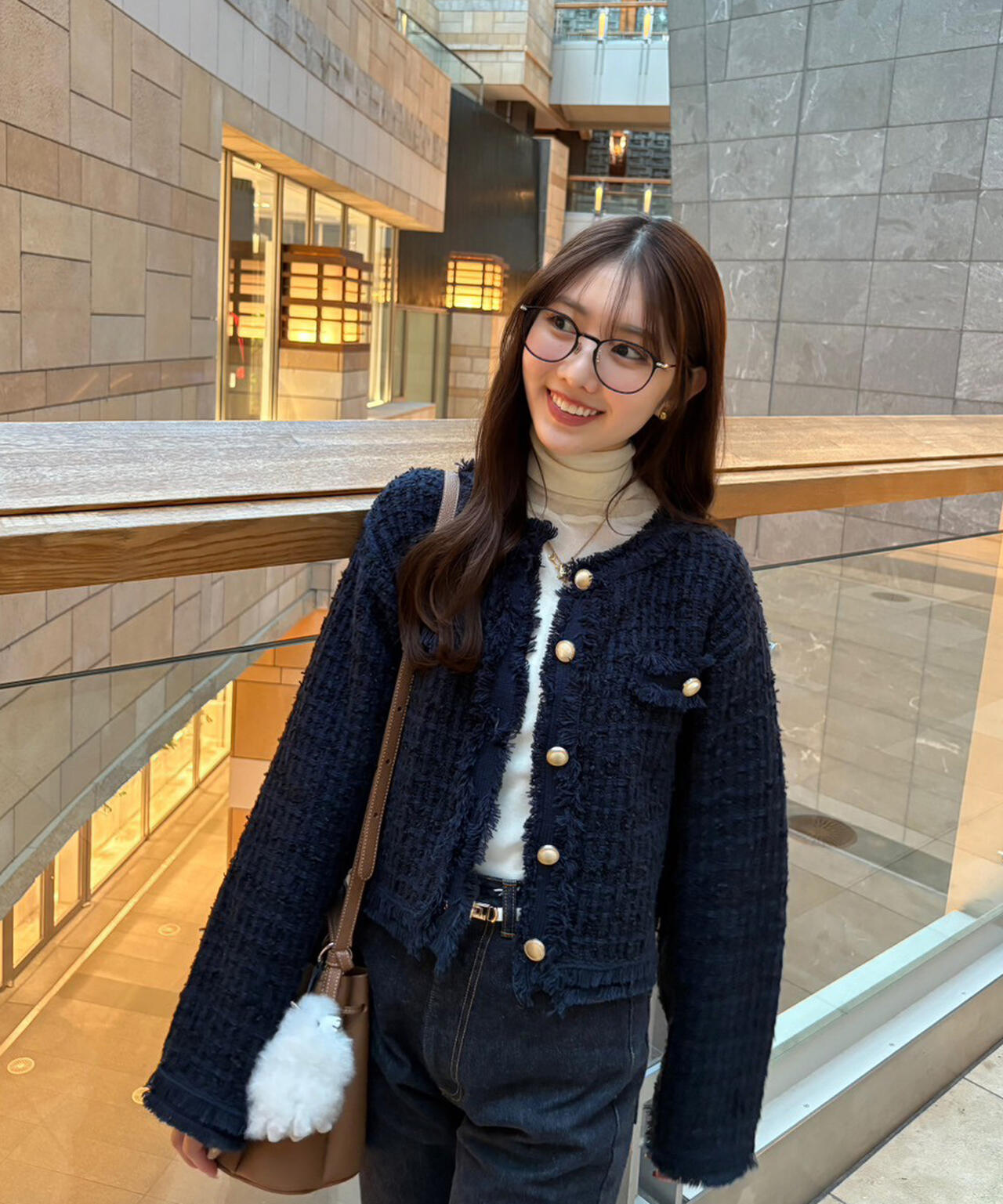 ツィードニットカーディガン